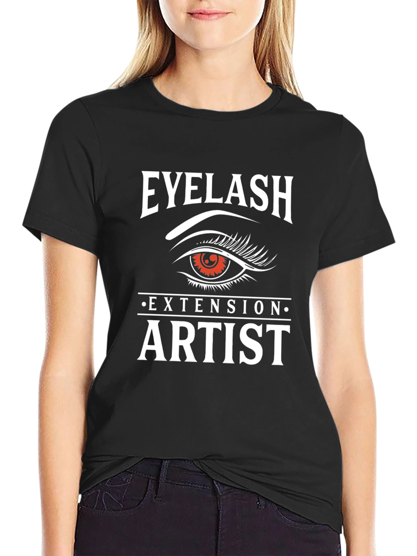 Black Eyelash Extension Artist Graphic Tee view 2