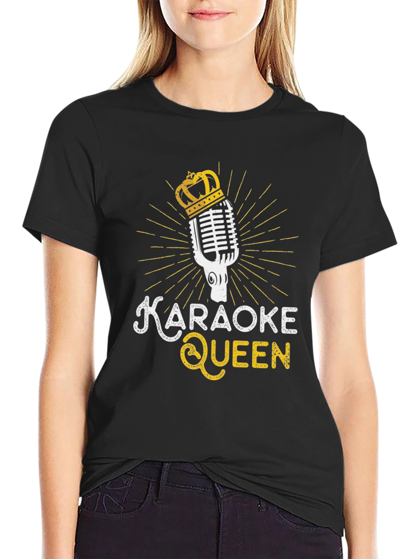 Black Karaoke Queen Black T-Shirt view 2