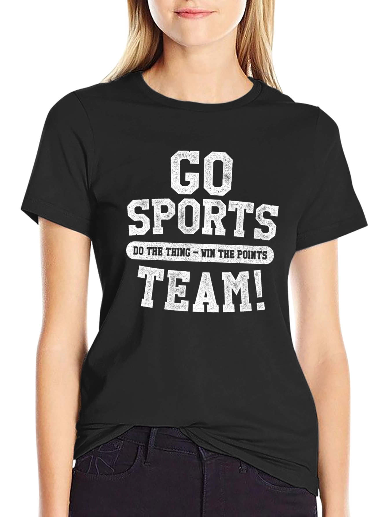 Black Go Sports Team T-Shirt - Novelty Graphic Tee view 2