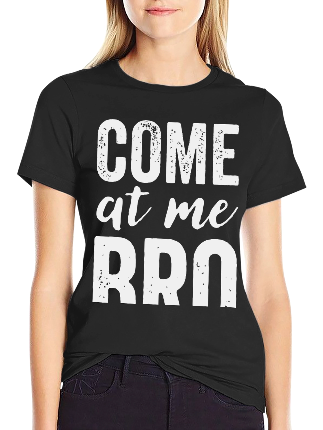Black Come At Me Bro Graphic Tee - Funny Slogan T-Shirt view 2