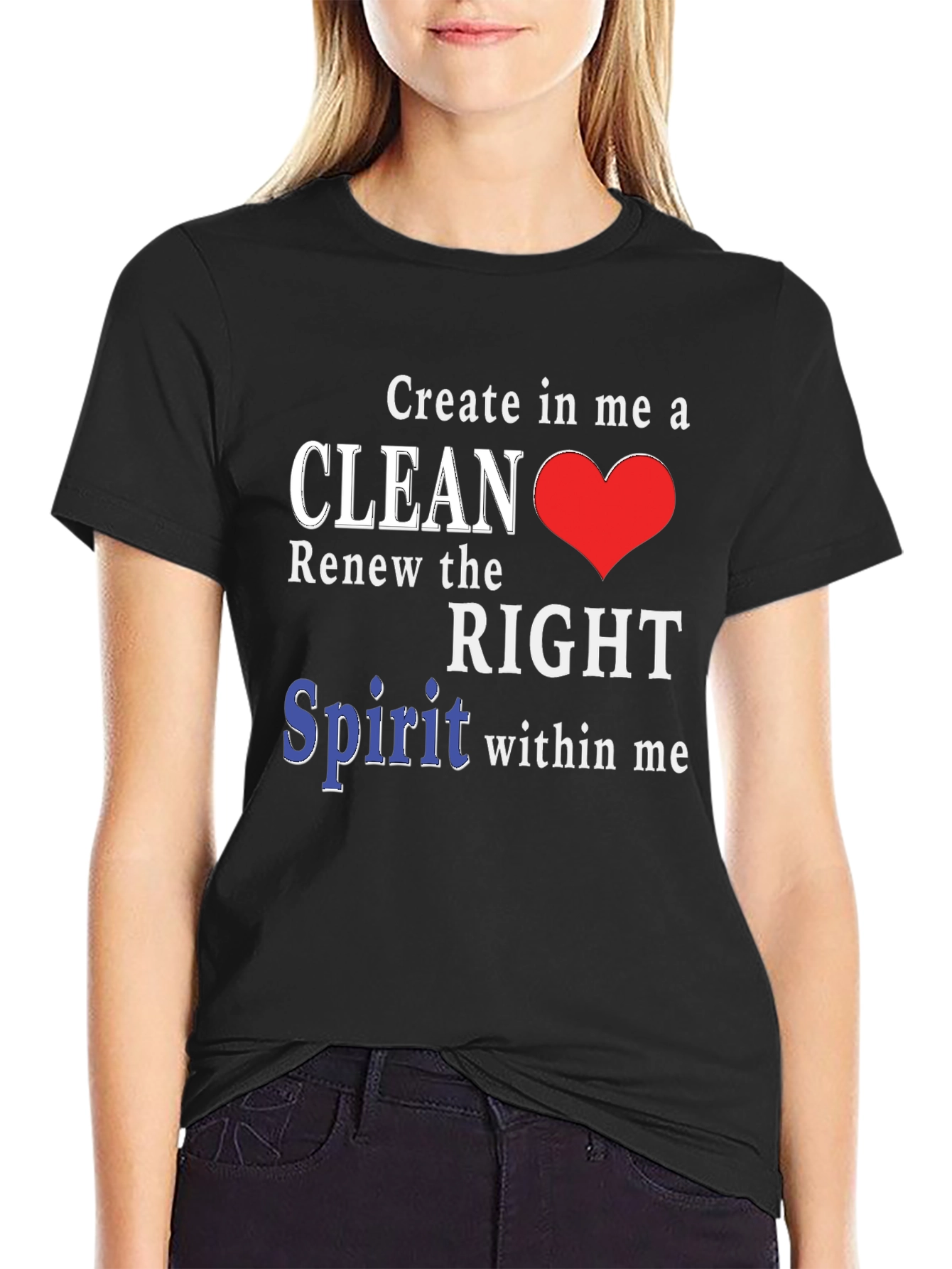 Black Clean Heart T-Shirt - Christian Inspired Design view 2