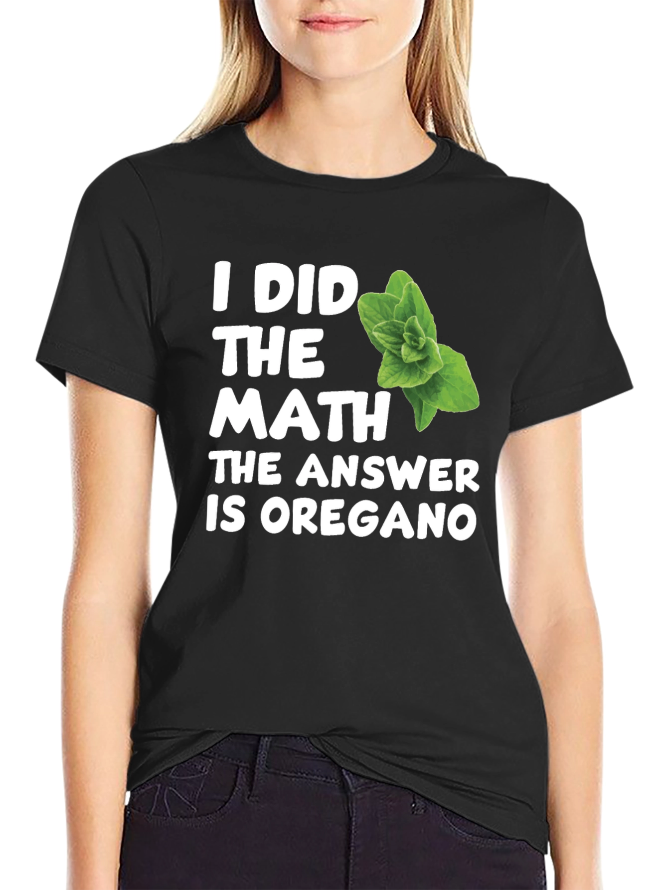 Black Math Answer Oregano Black T-Shirt view 2