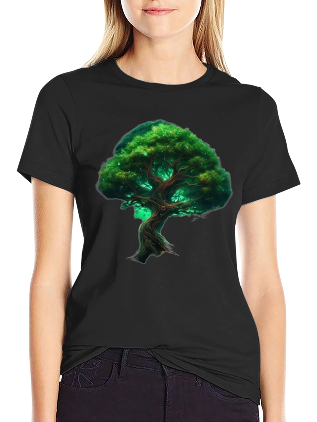 Black Mystic Tree Graphic Tee view 2