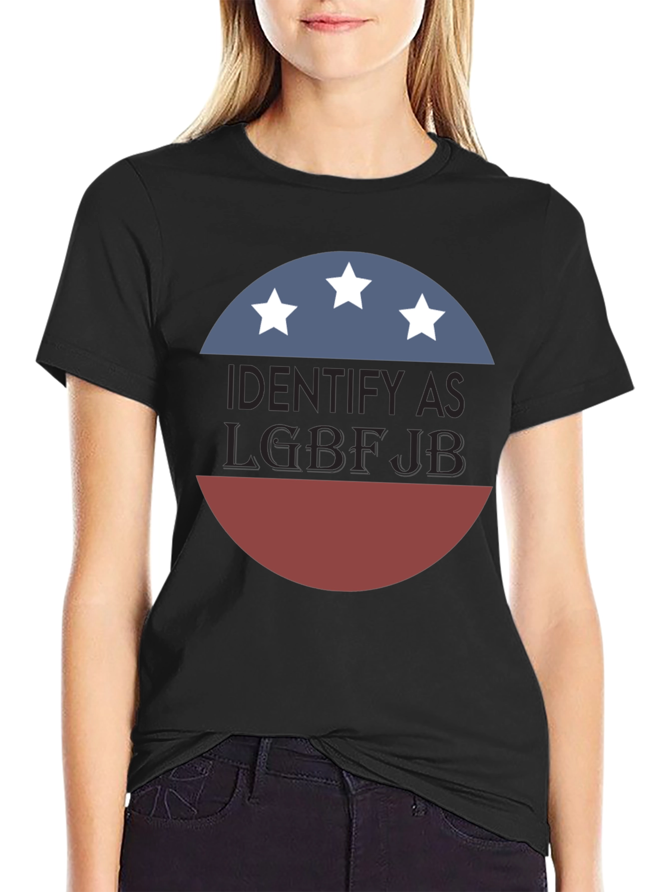 Black Identify As LGBFJB T-Shirt view 2