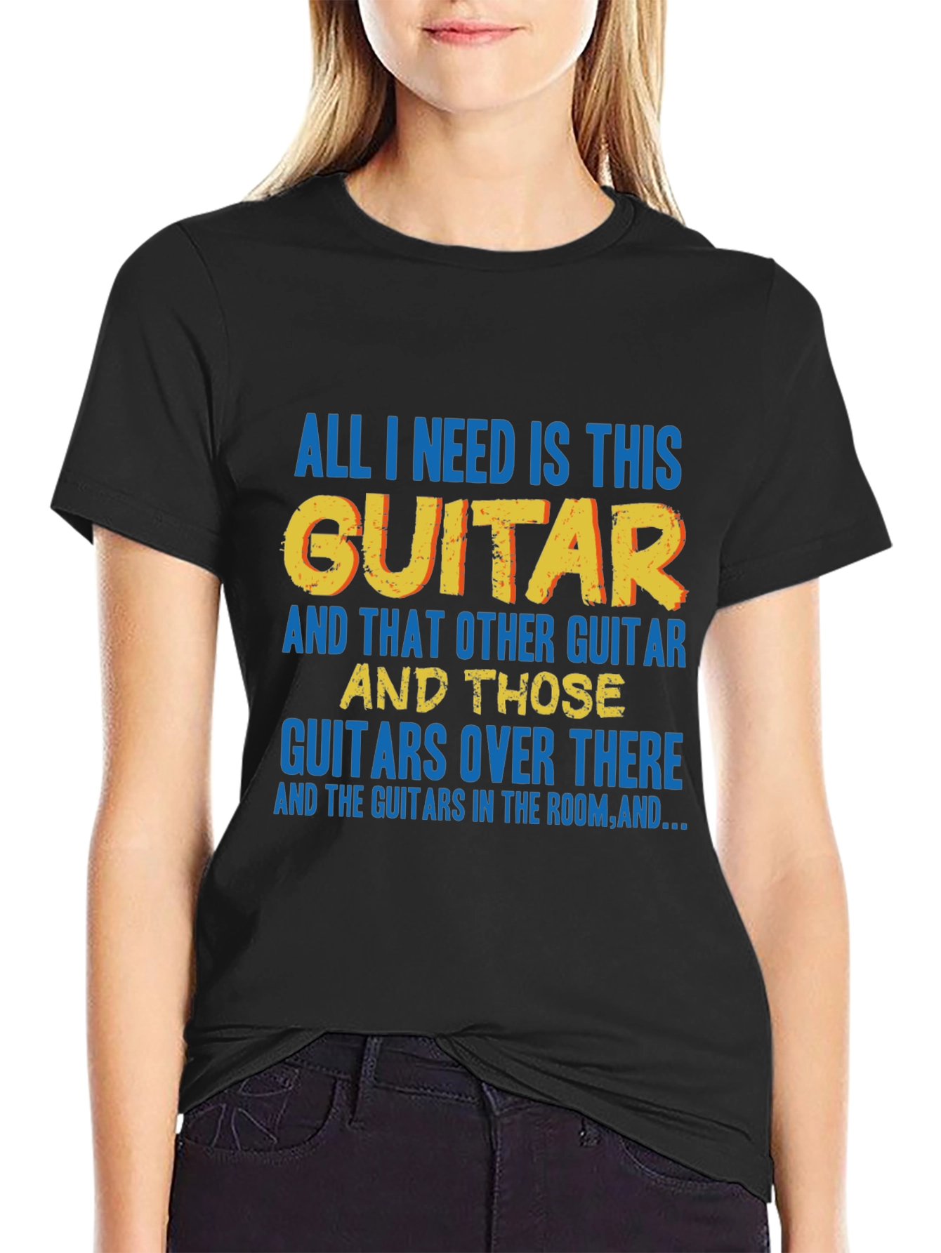Black Guitar Lover T-Shirt view 2