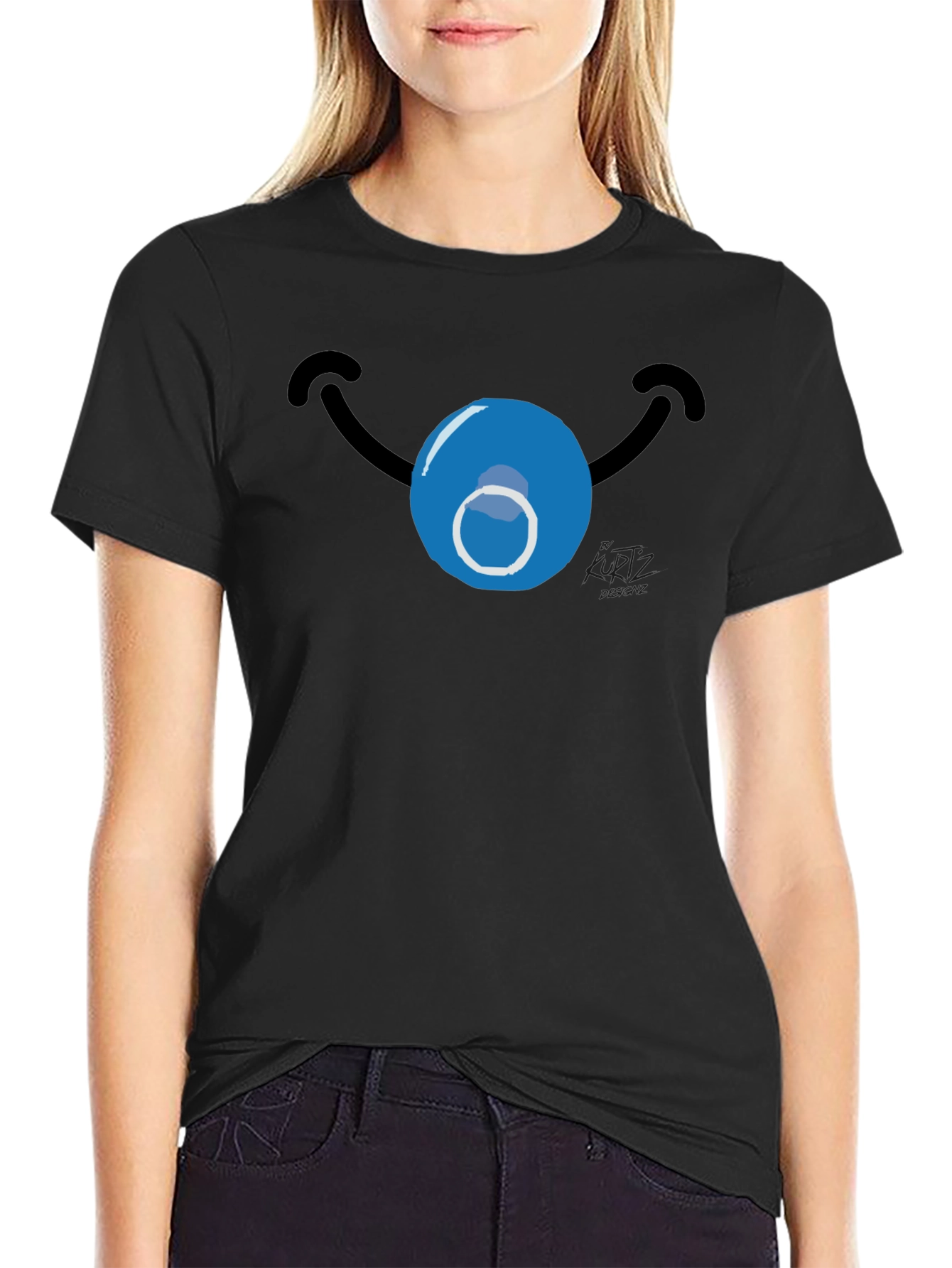 Black Funny Clown Face T-Shirt - Novelty Graphic Tee view 2