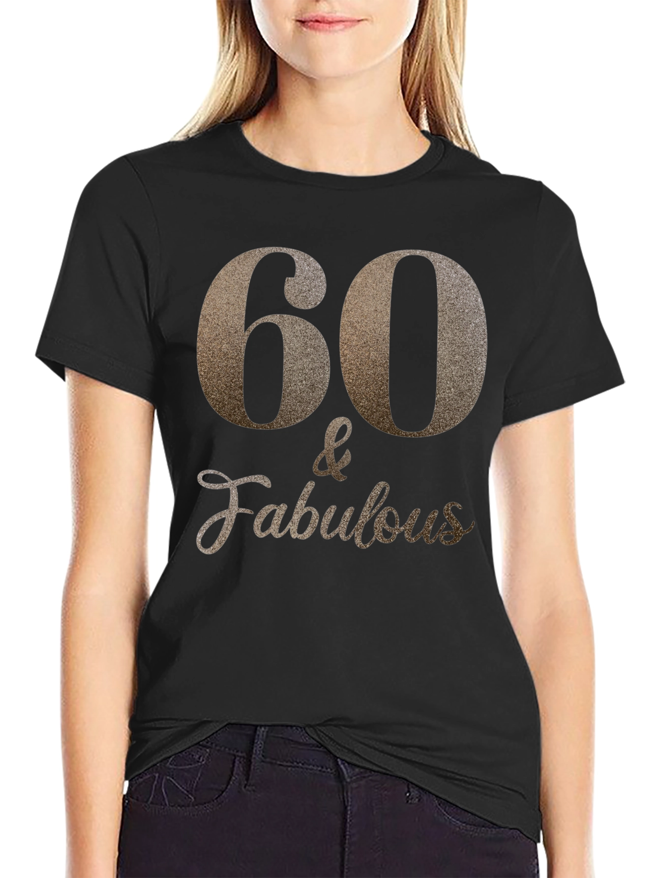 Black 60 & Fabulous Black T-Shirt view 2