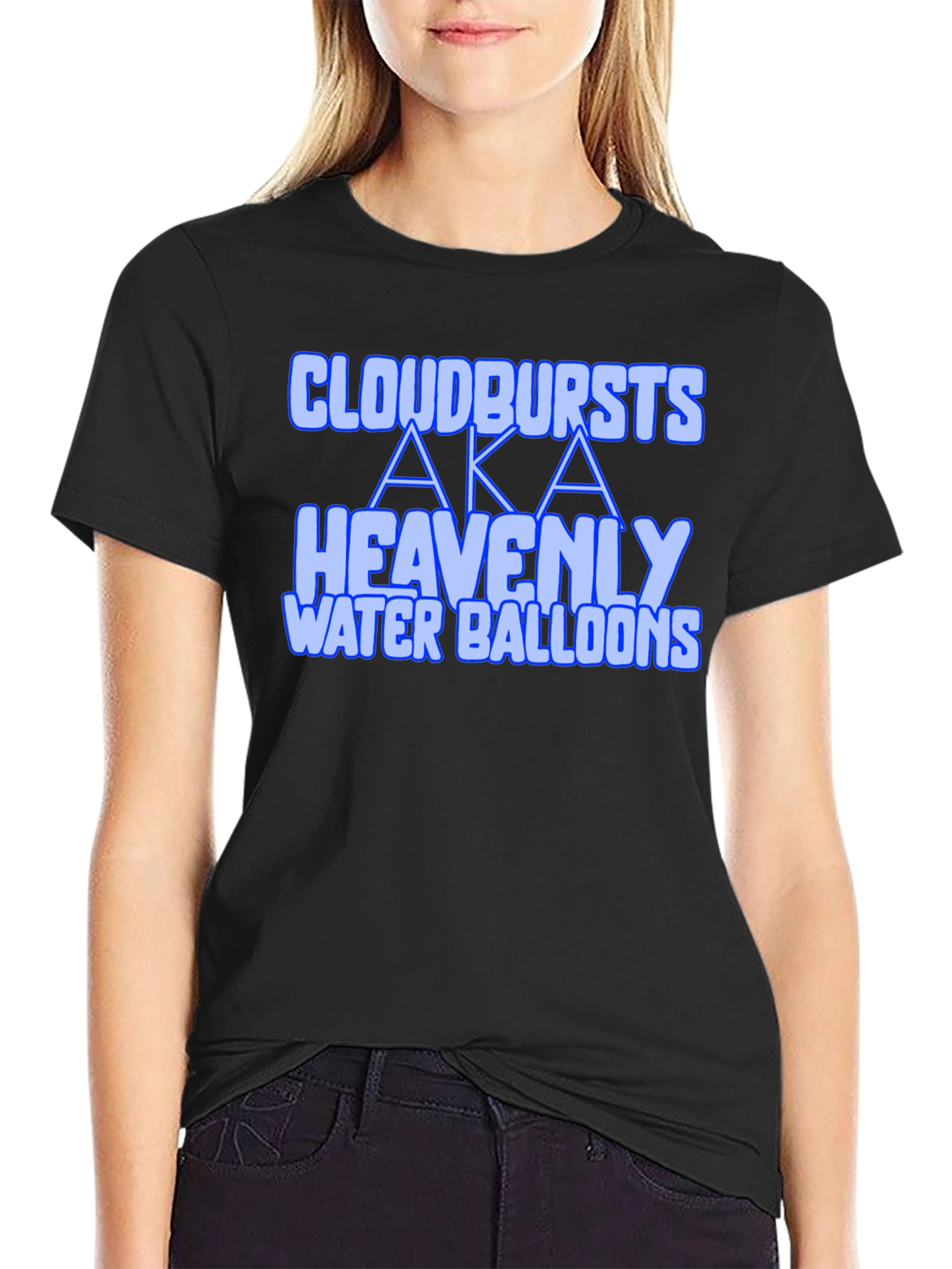 Black Cloudbursts AKA Heavenly Water Balloons Graphic Tee view 2