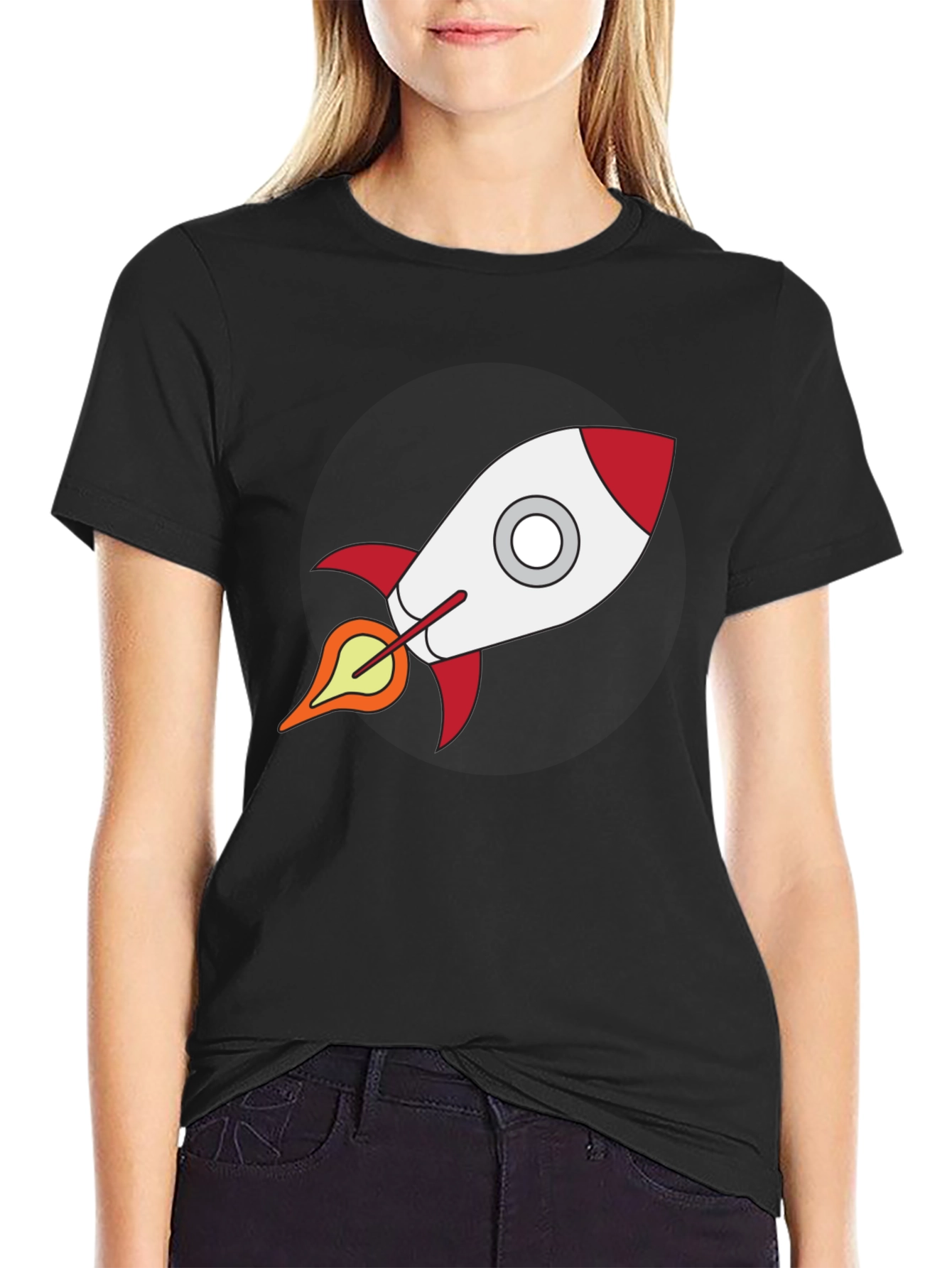 Black Rocket Graphic Black T-Shirt view 2