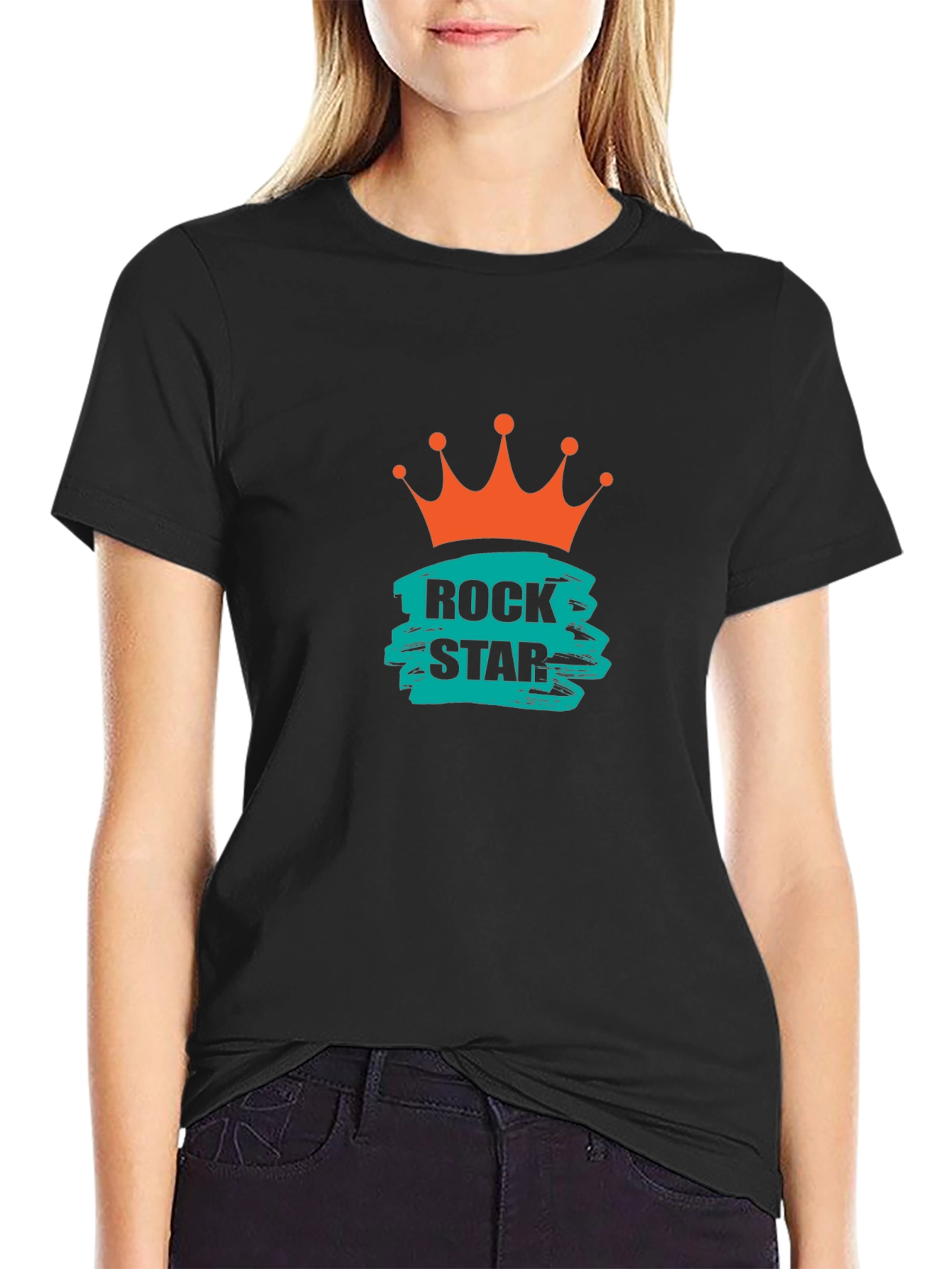 Black Rock Star Crown Graphic Tee - Black view 2