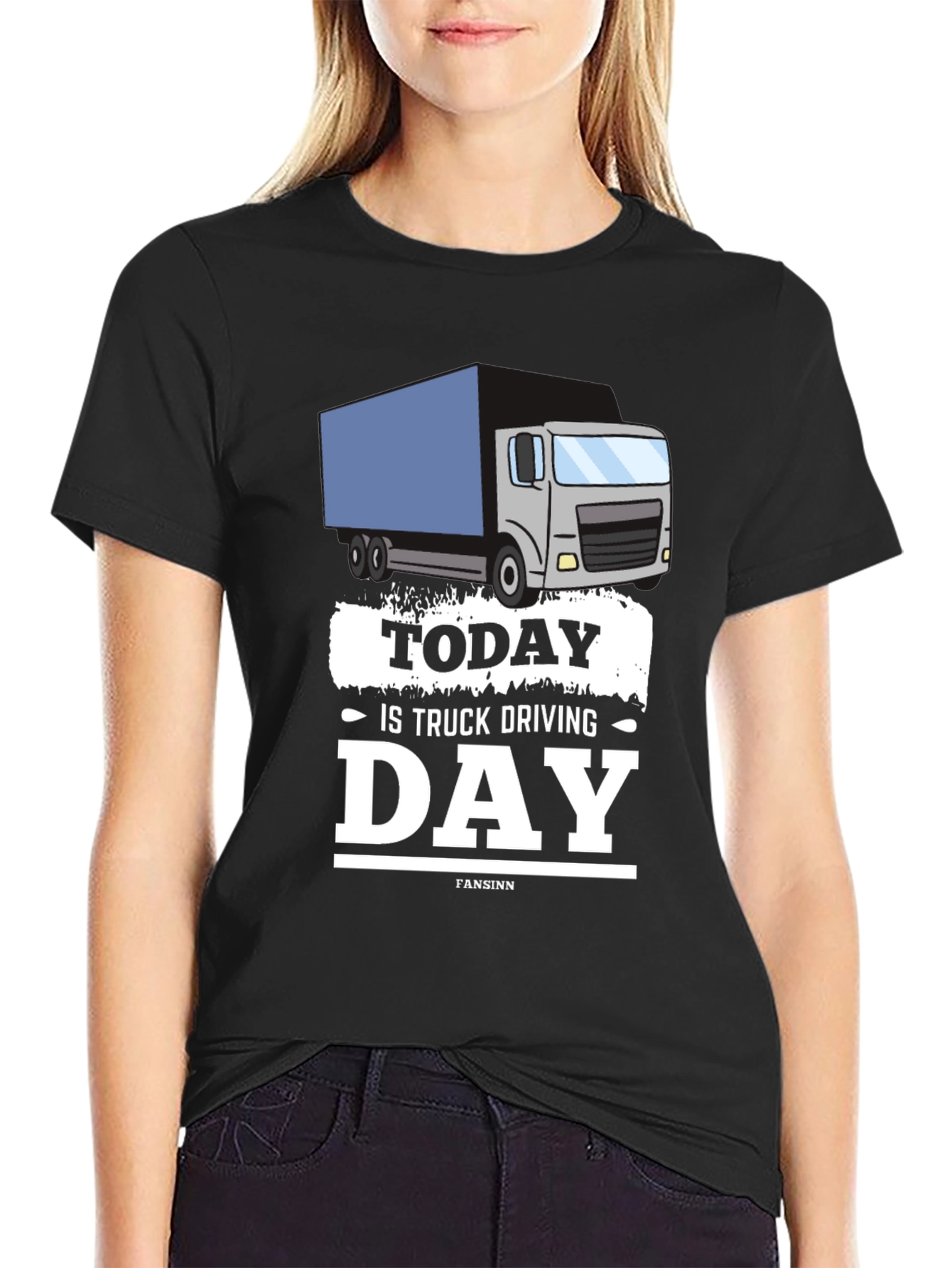 Black Today Is Truck Driving Day T-Shirt view 2