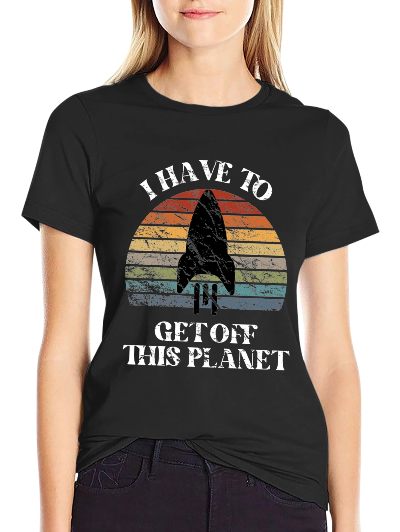 Black I Have To Get Off This Planet Graphic Tee view 2