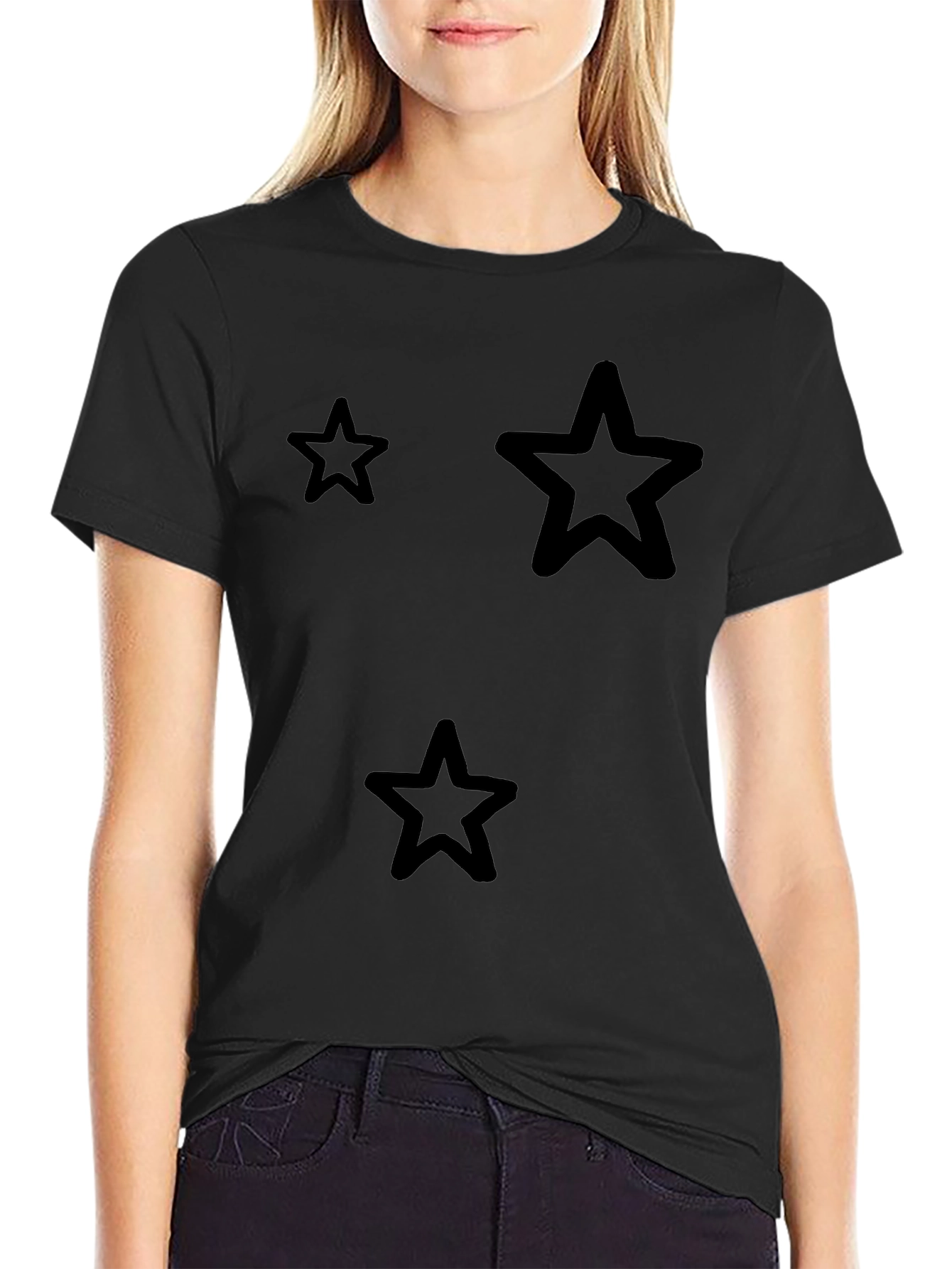 Black Star Graphic Black T-Shirt view 2