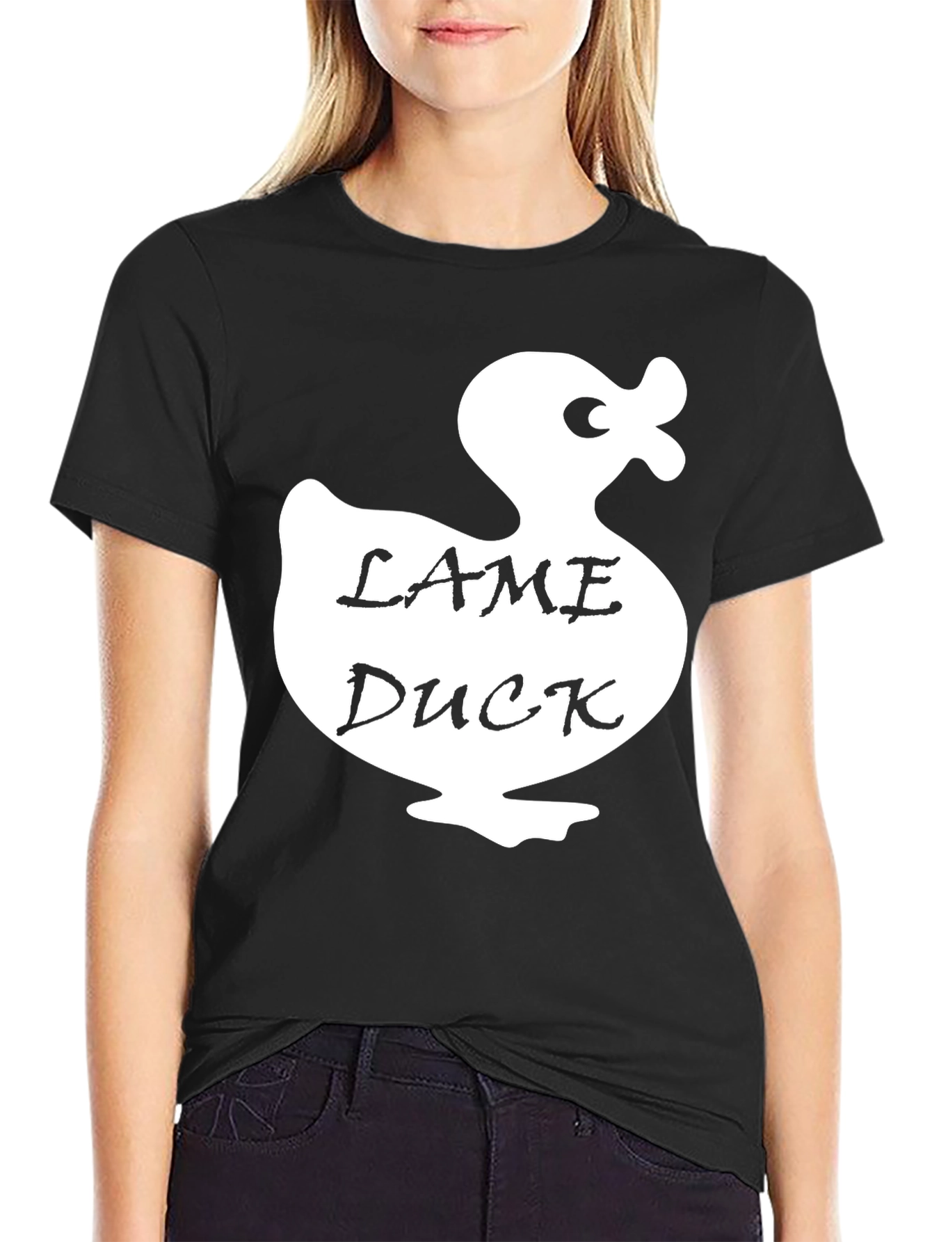 Black Lame Duck Graphic T-Shirt - Novelty Tee view 2