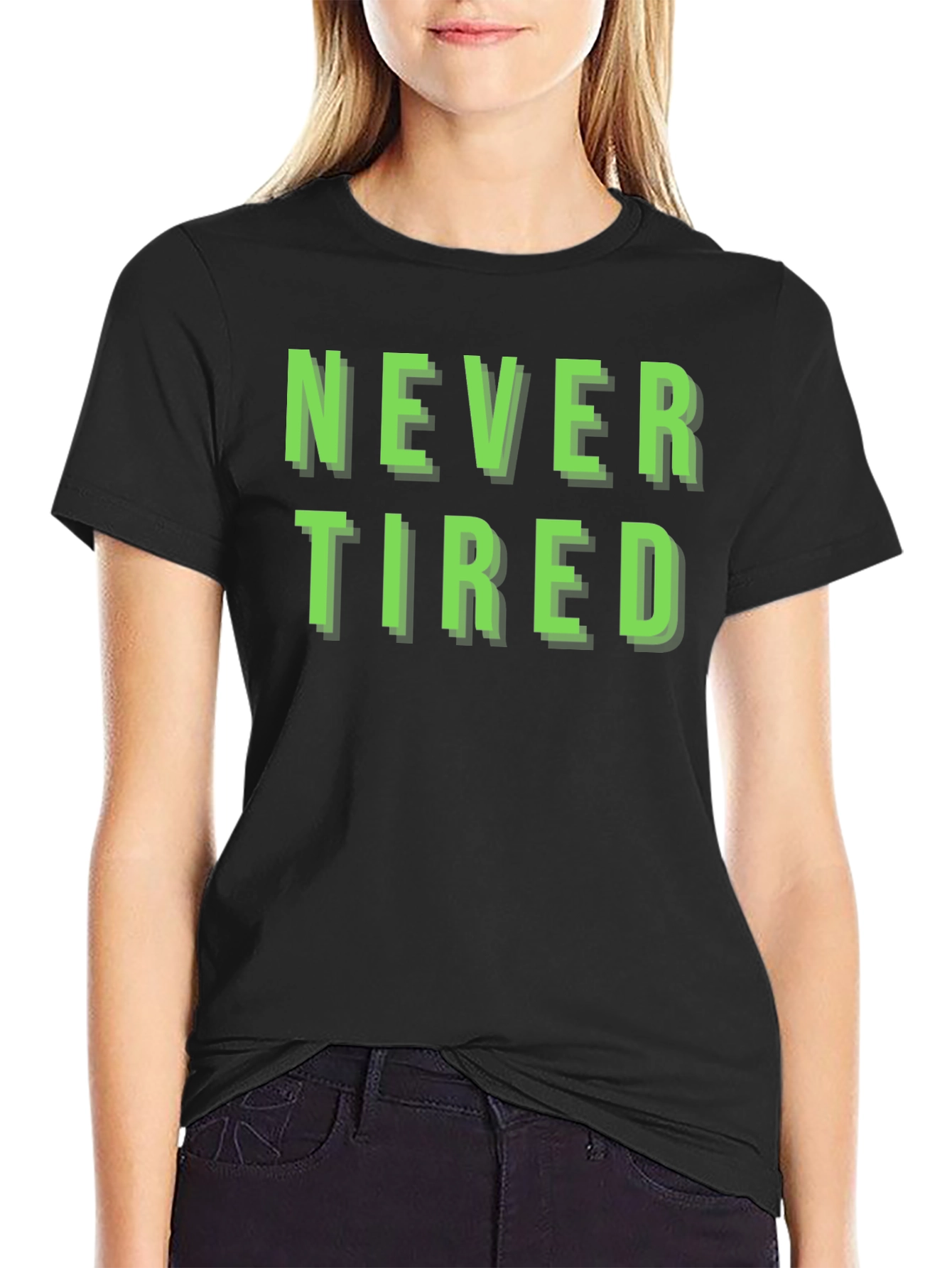 Black Never Tired Graphic T-Shirt - Black view 2