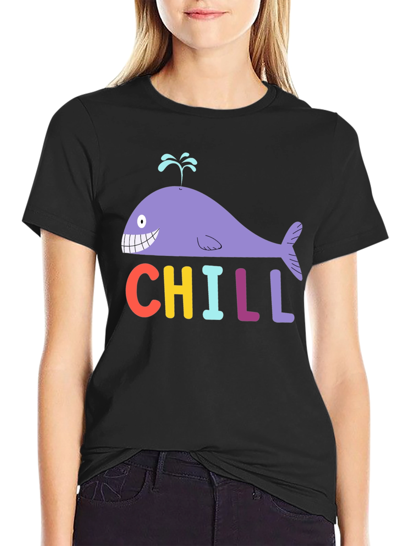 Black Chill Whale Graphic Tee - Unisex view 2
