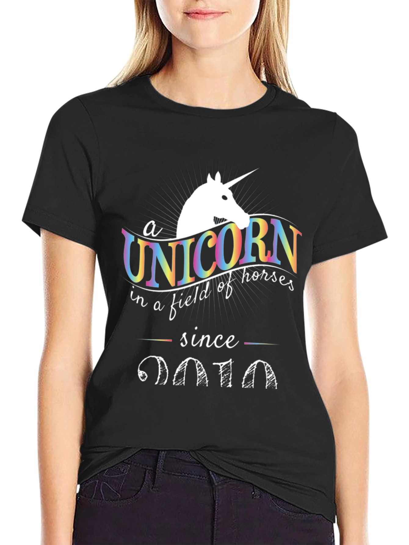 Black Unicorn Since 2010 T-Shirt view 2