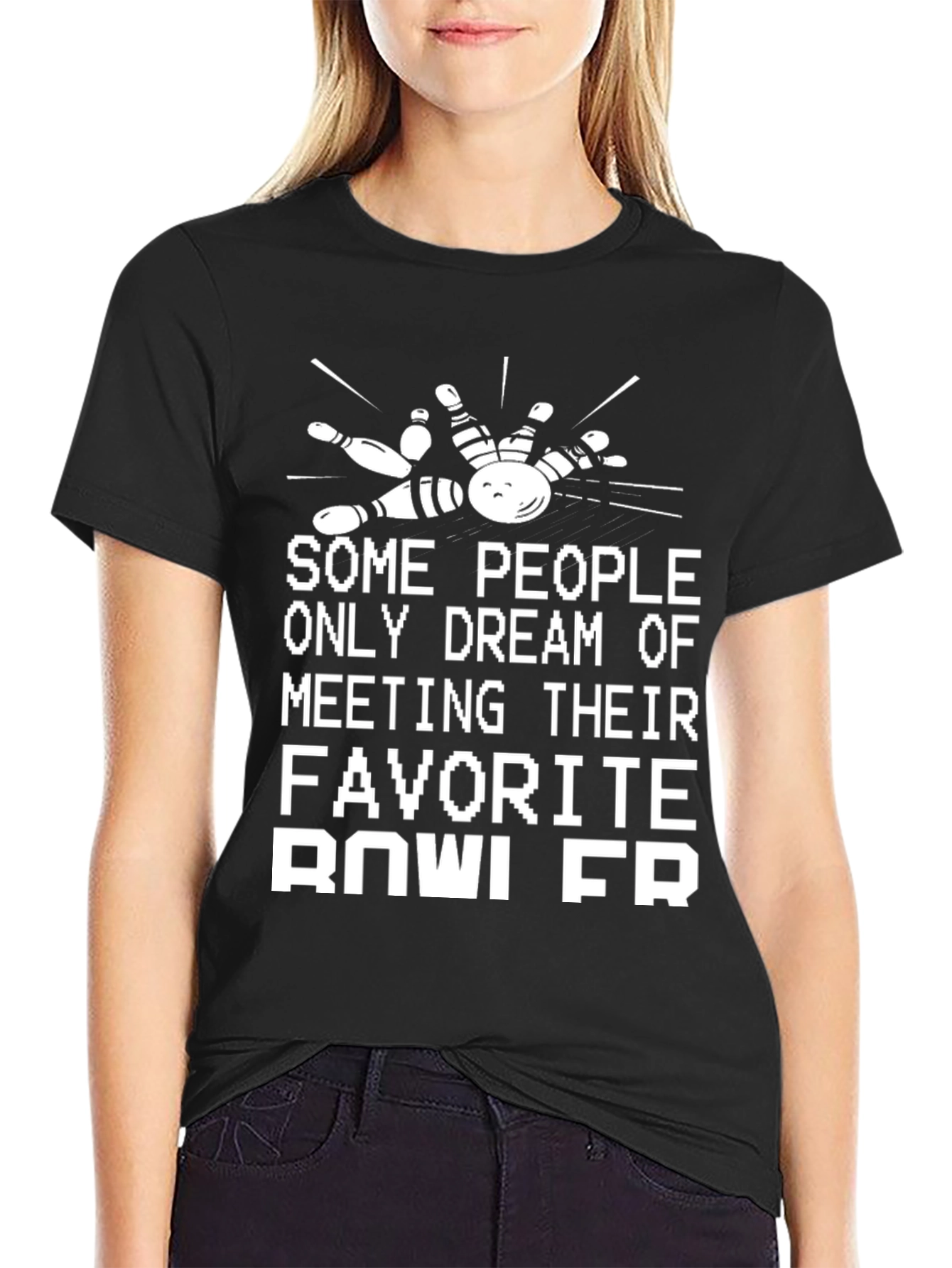 Black Funny Bowling Fan T-Shirt - Bowler Dream Tee view 2