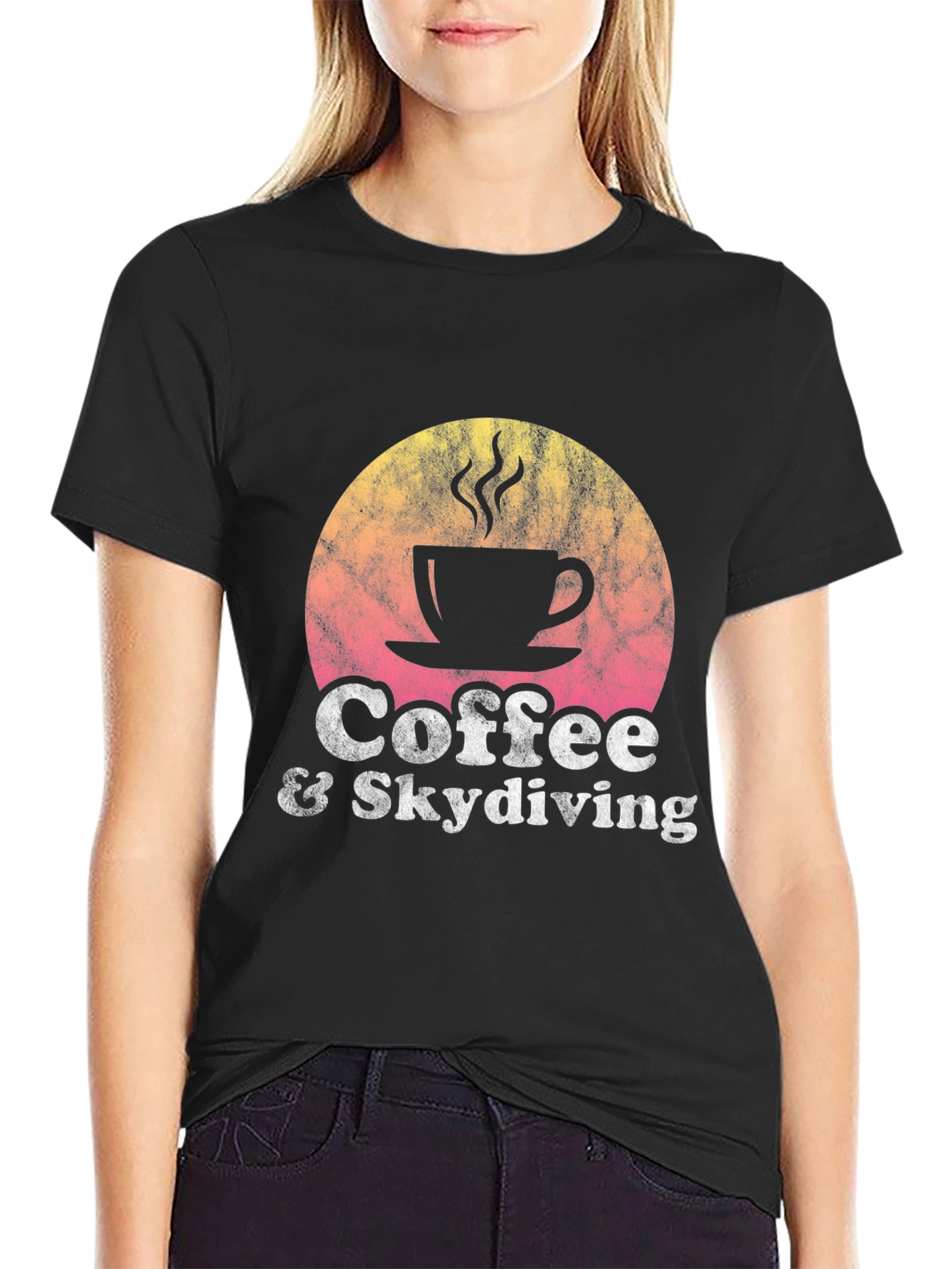 Black Coffee & Skydiving Graphic T-Shirt view 2