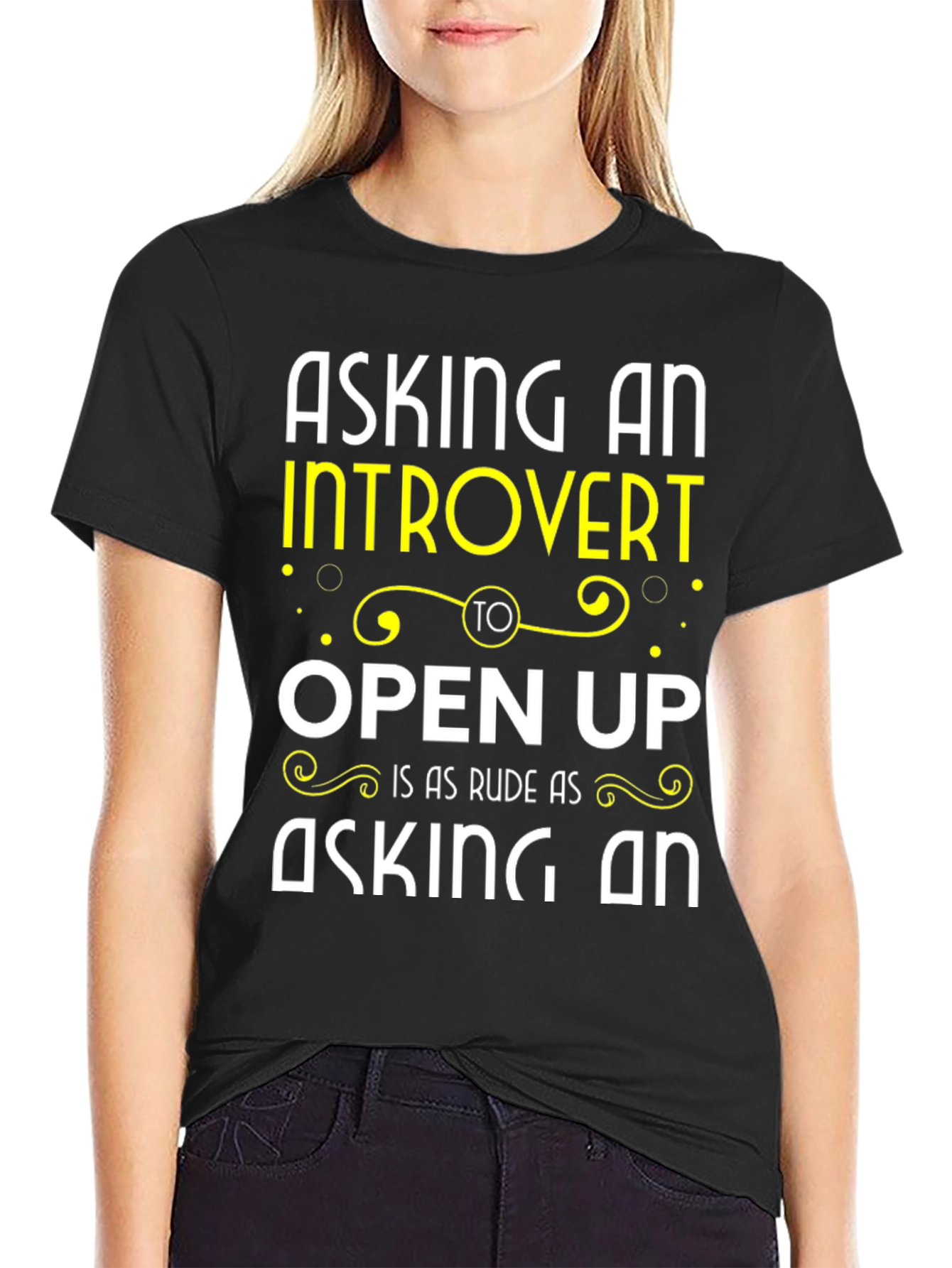 Black Introvert Humor T-Shirt: Funny Sarcastic Tee view 2