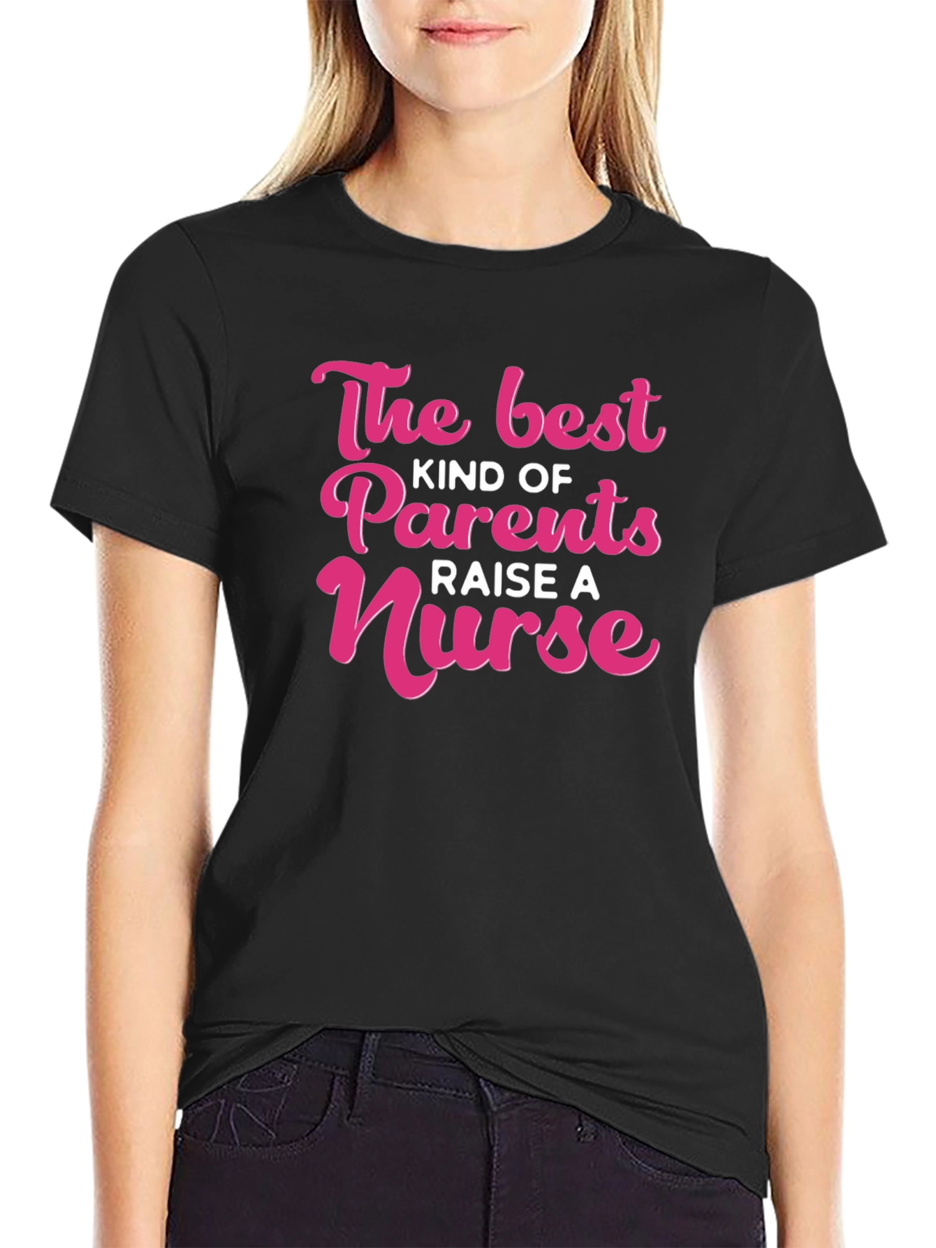 Black Best Kind of Parents Raise A Nurse T-Shirt view 2