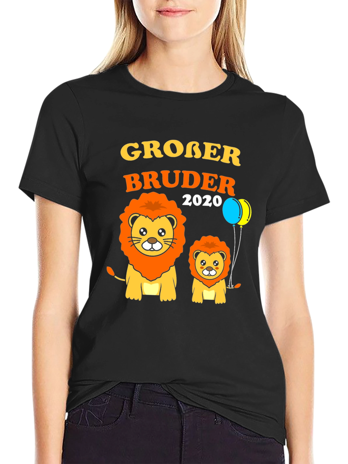Black Großer Bruder 2020 Lion Graphic Tee view 2