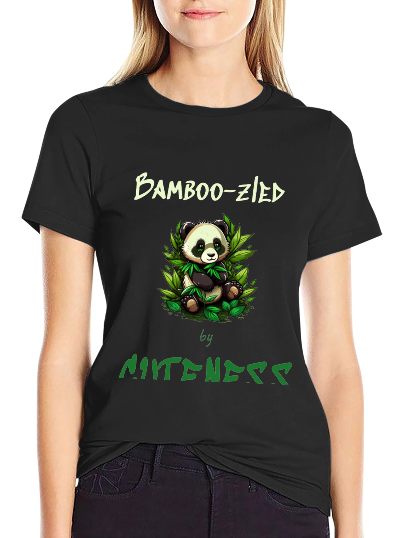 Black Bamboo-zled Panda Graphic Tee -  Unique Style view 2