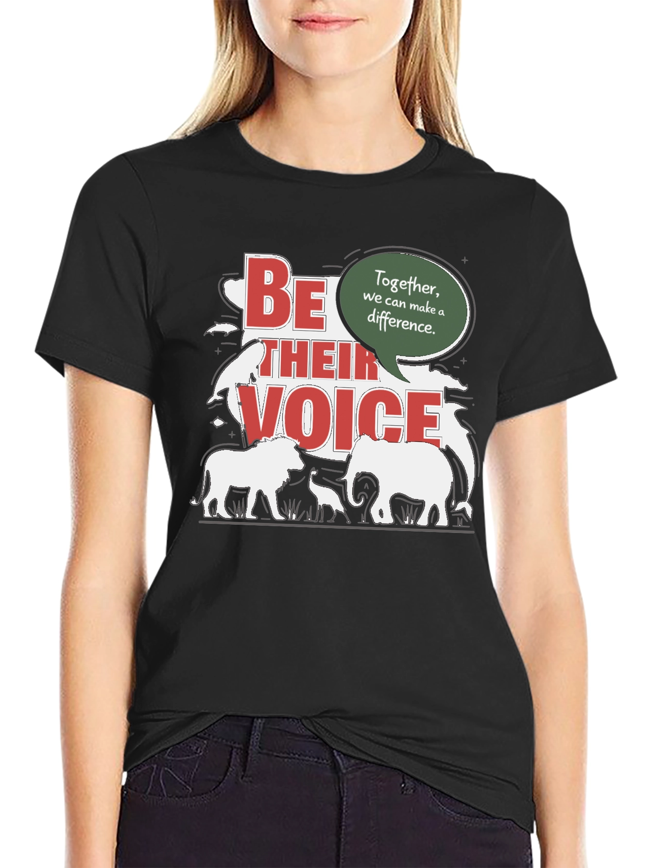 Black Be Their Voice T-Shirt - Animal Conservation Tee view 2