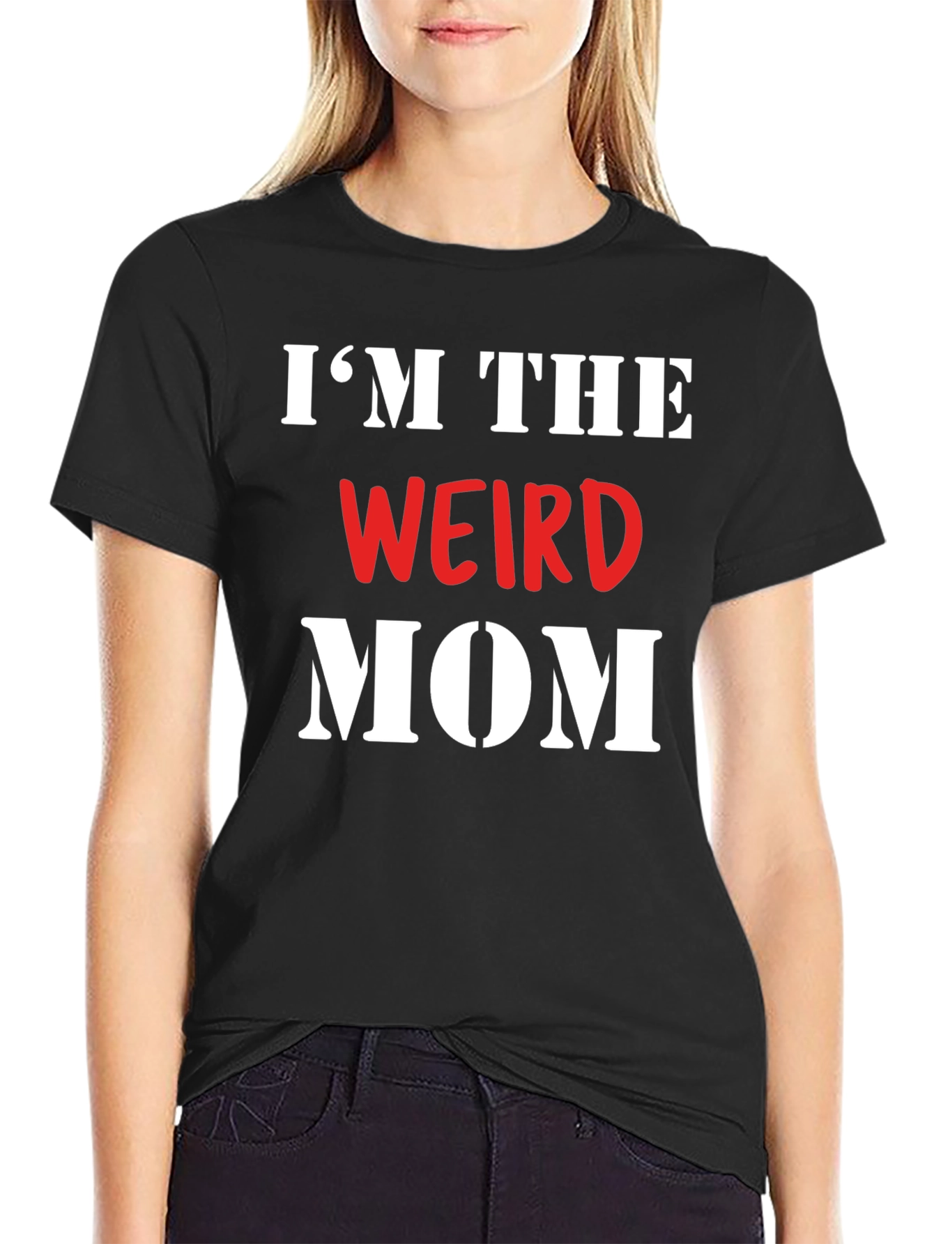 Black I'm The Weird Mom T-Shirt view 2