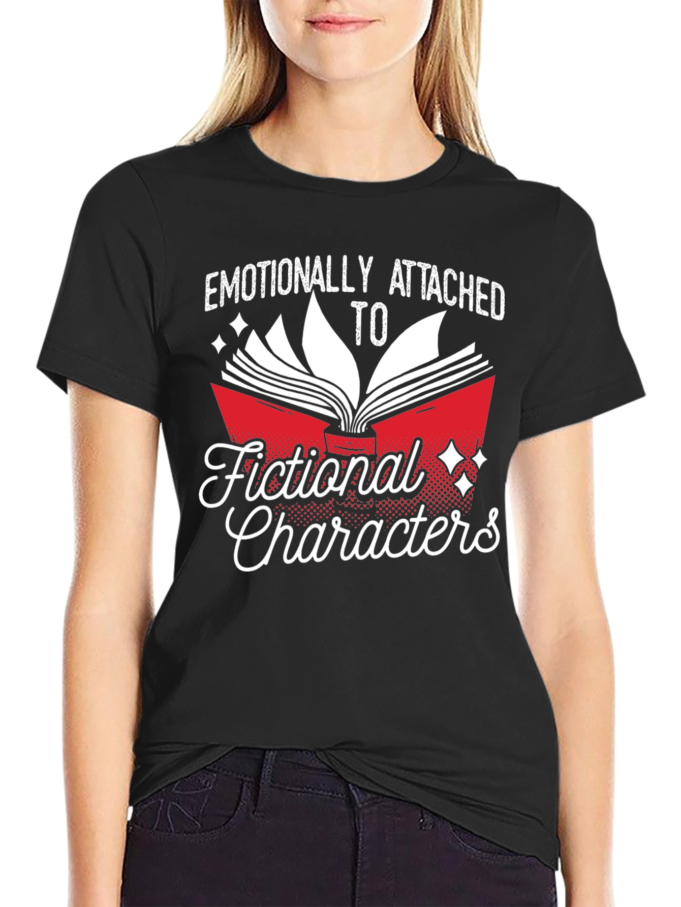 Black Emotionally Attached Fictional Characters T-Shirt view 2