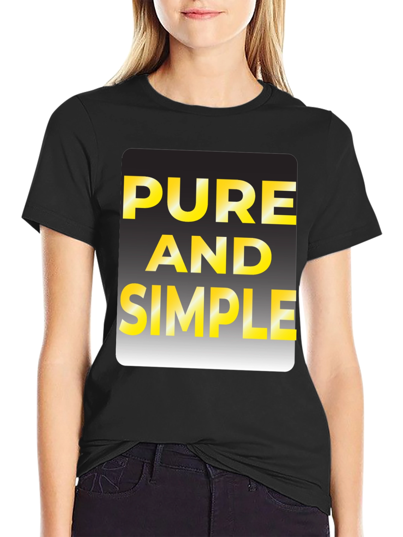 Black Pure and Simple Black Graphic T-Shirt view 2