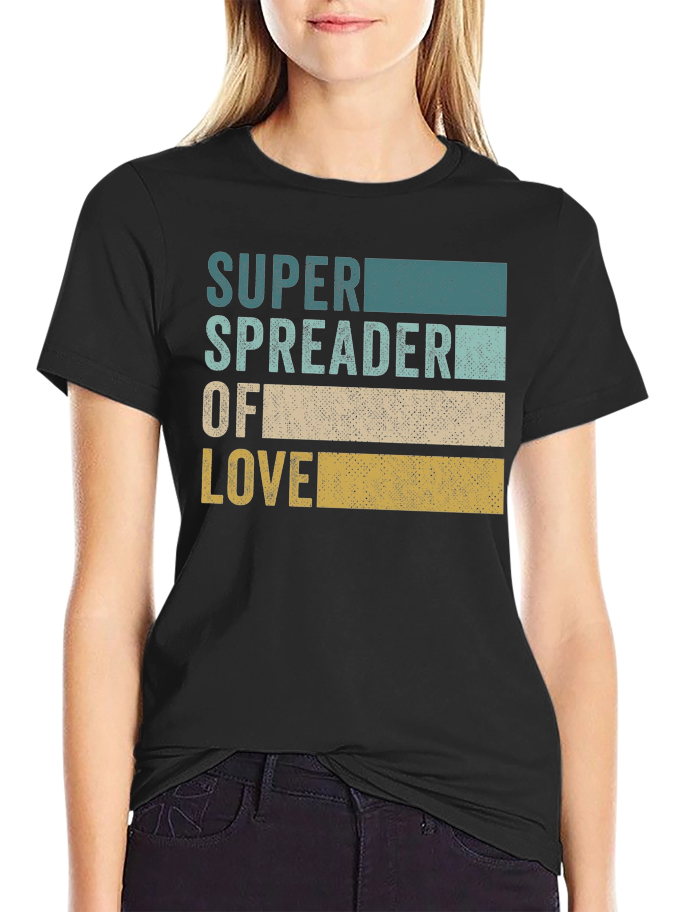 Black Super Spreader of Love Graphic Tee - Black view 2
