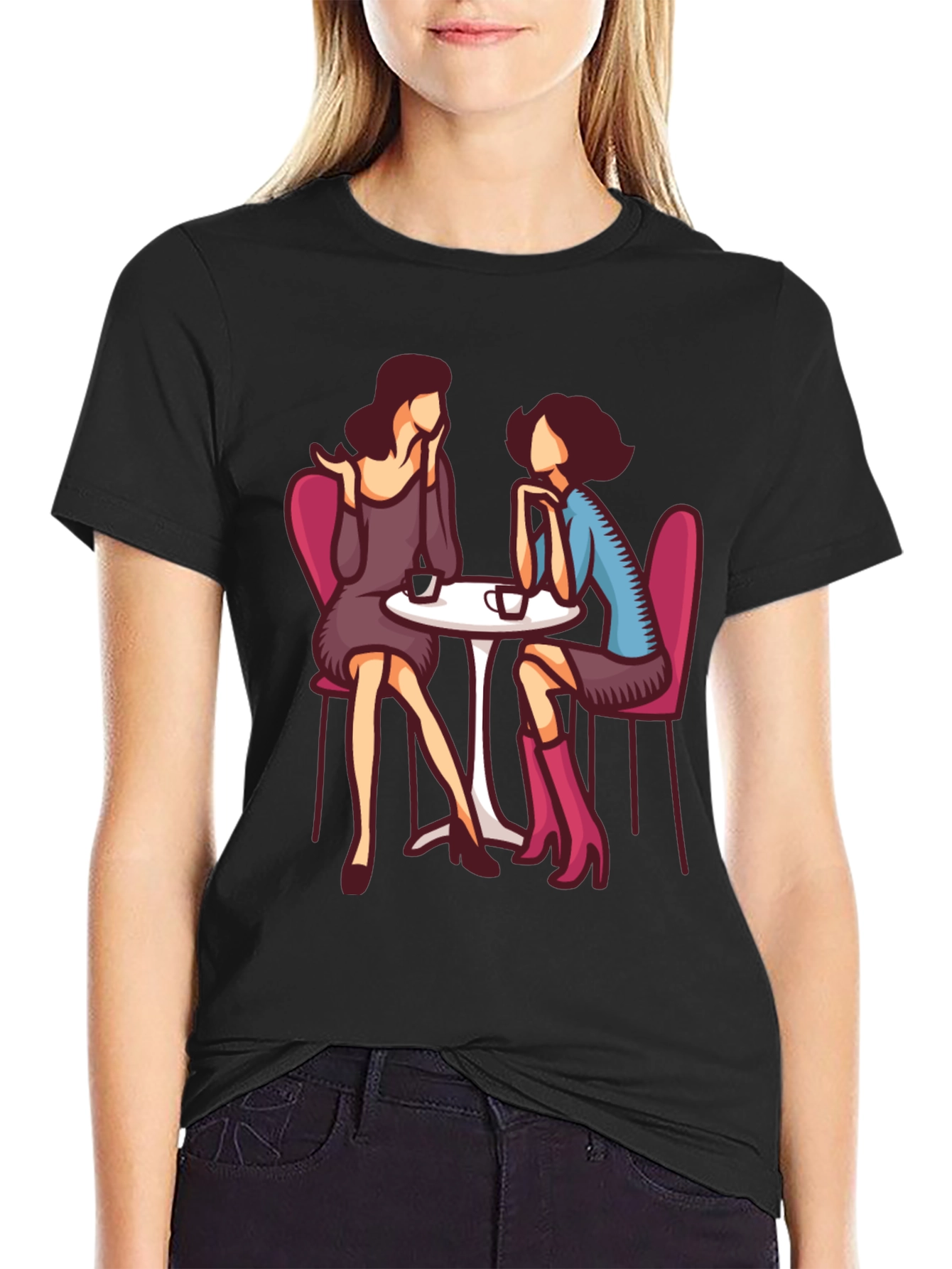 Cafe Conversation Graphic T-Shirt - 2