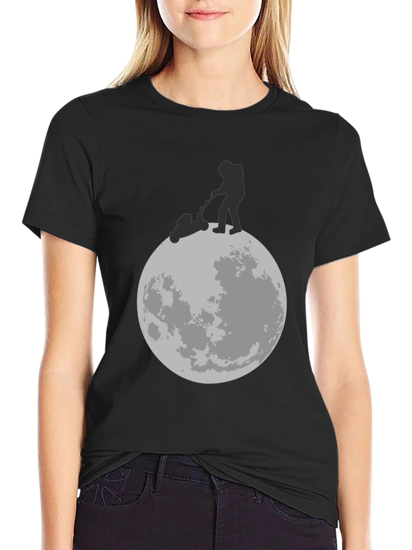 Black Moon Mowing Graphic T-Shirt view 2