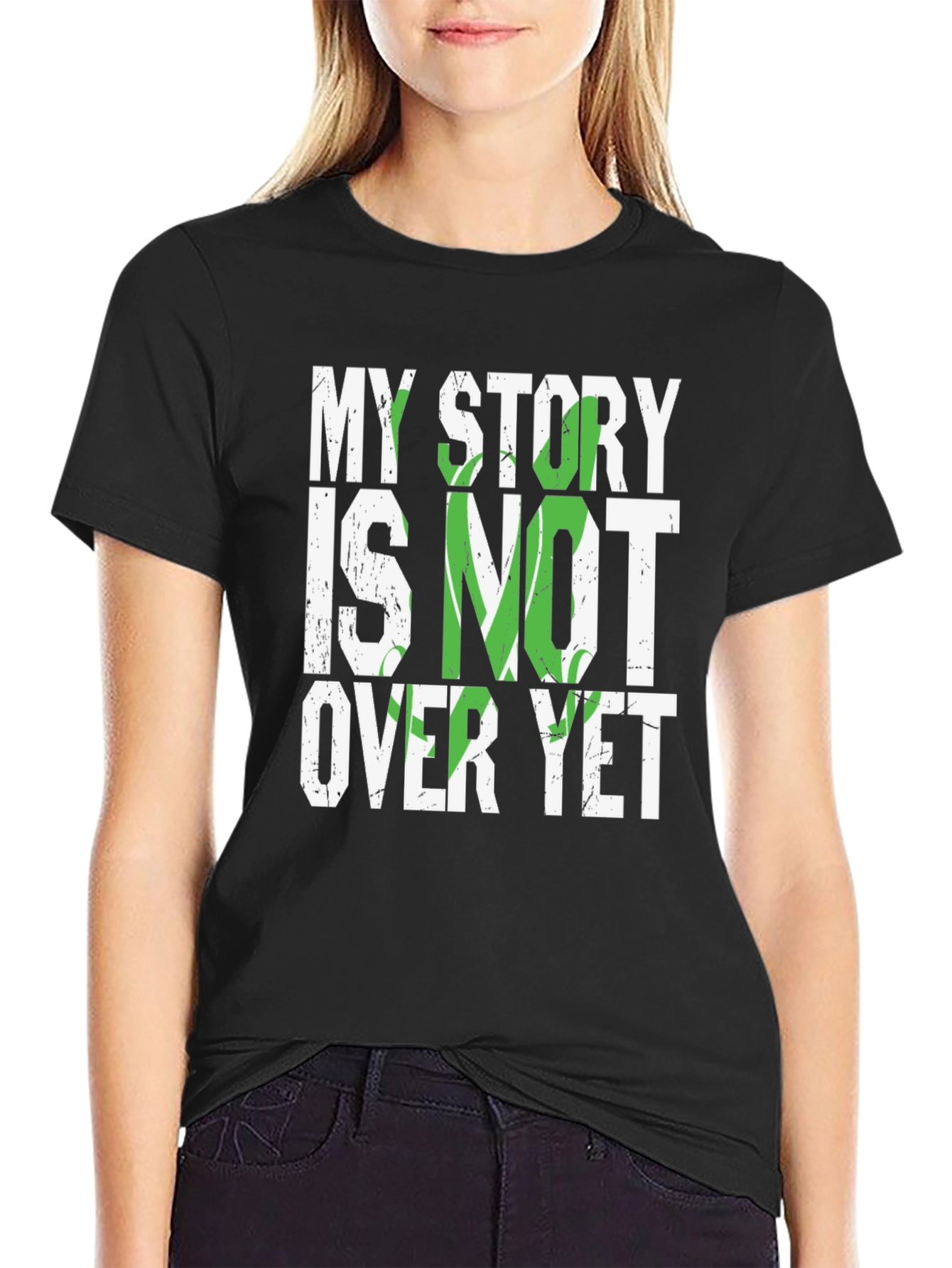 Black My Story Is Not Over Yet Graphic Tee view 2