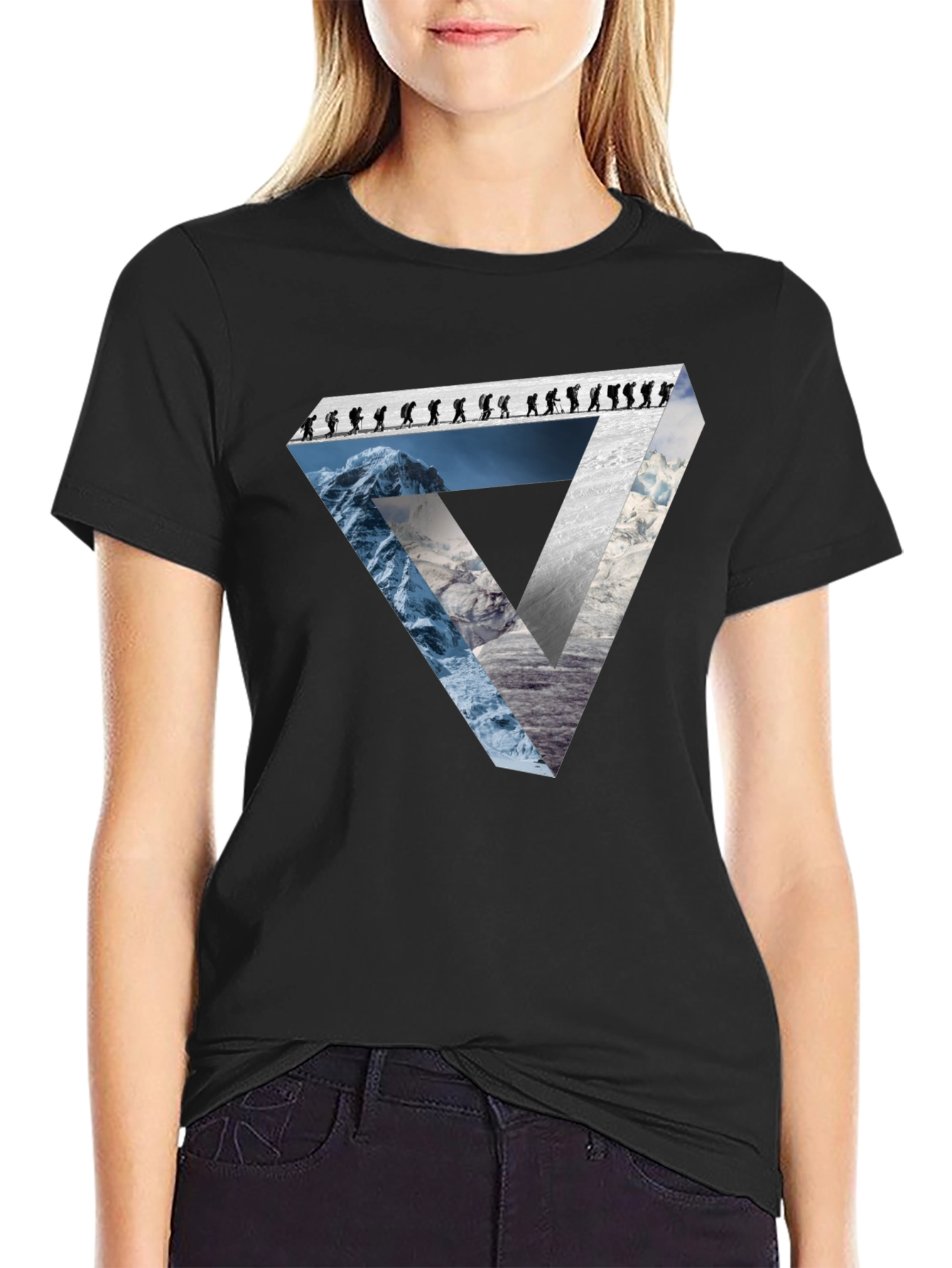 Black Mountain Climber Triangle Graphic Tee view 2