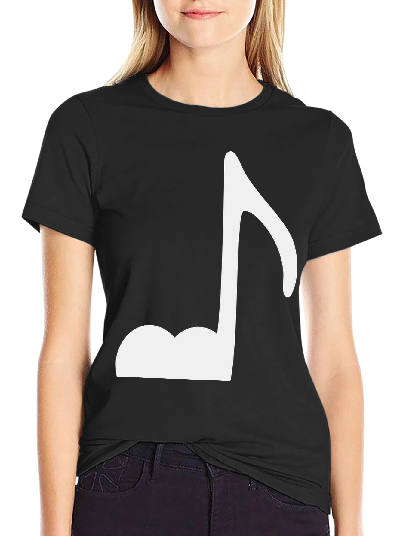 Black Music Note Graphic Black T-Shirt view 2