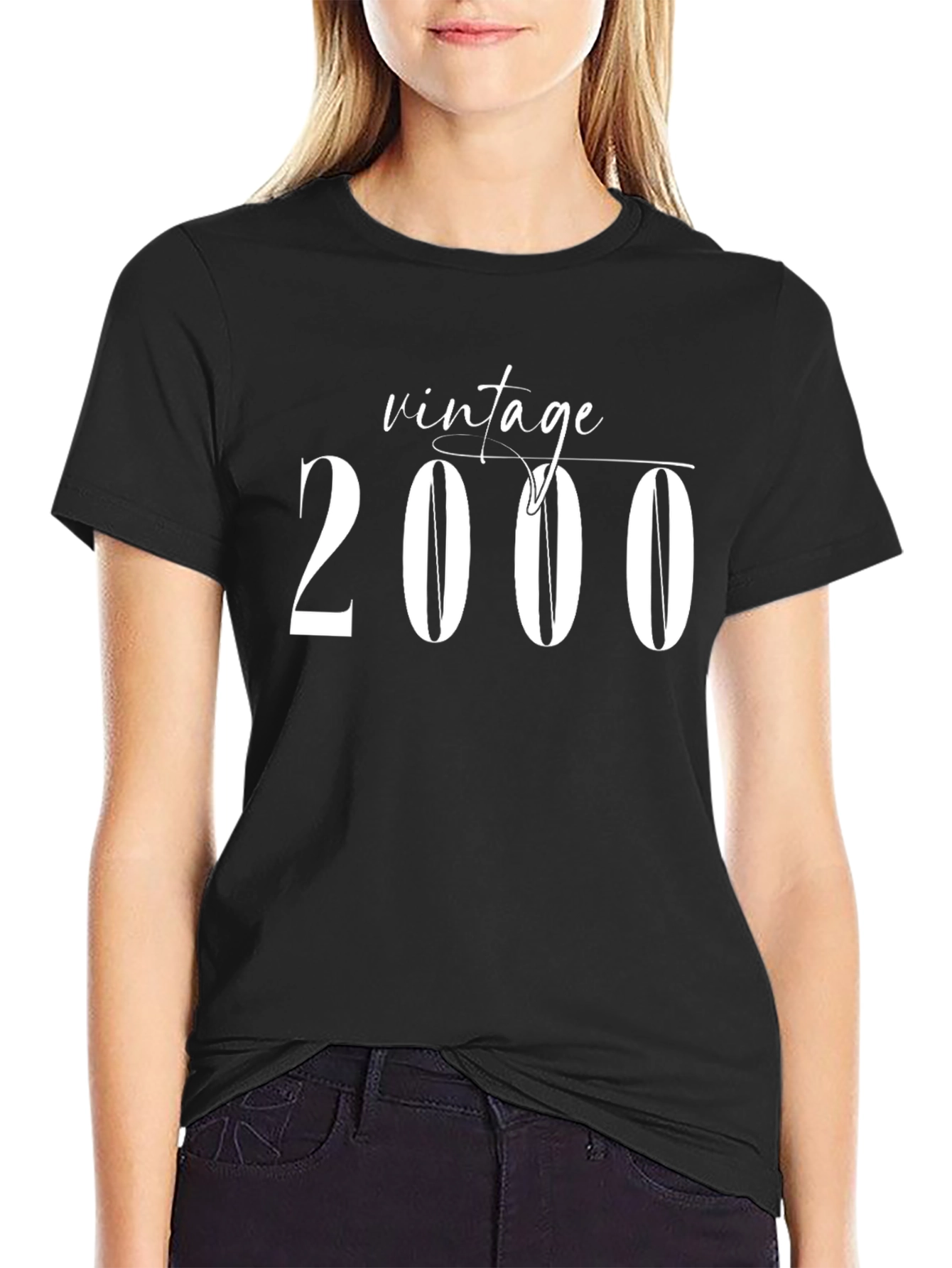 Black Vintage 2000 Black Graphic Tee view 2