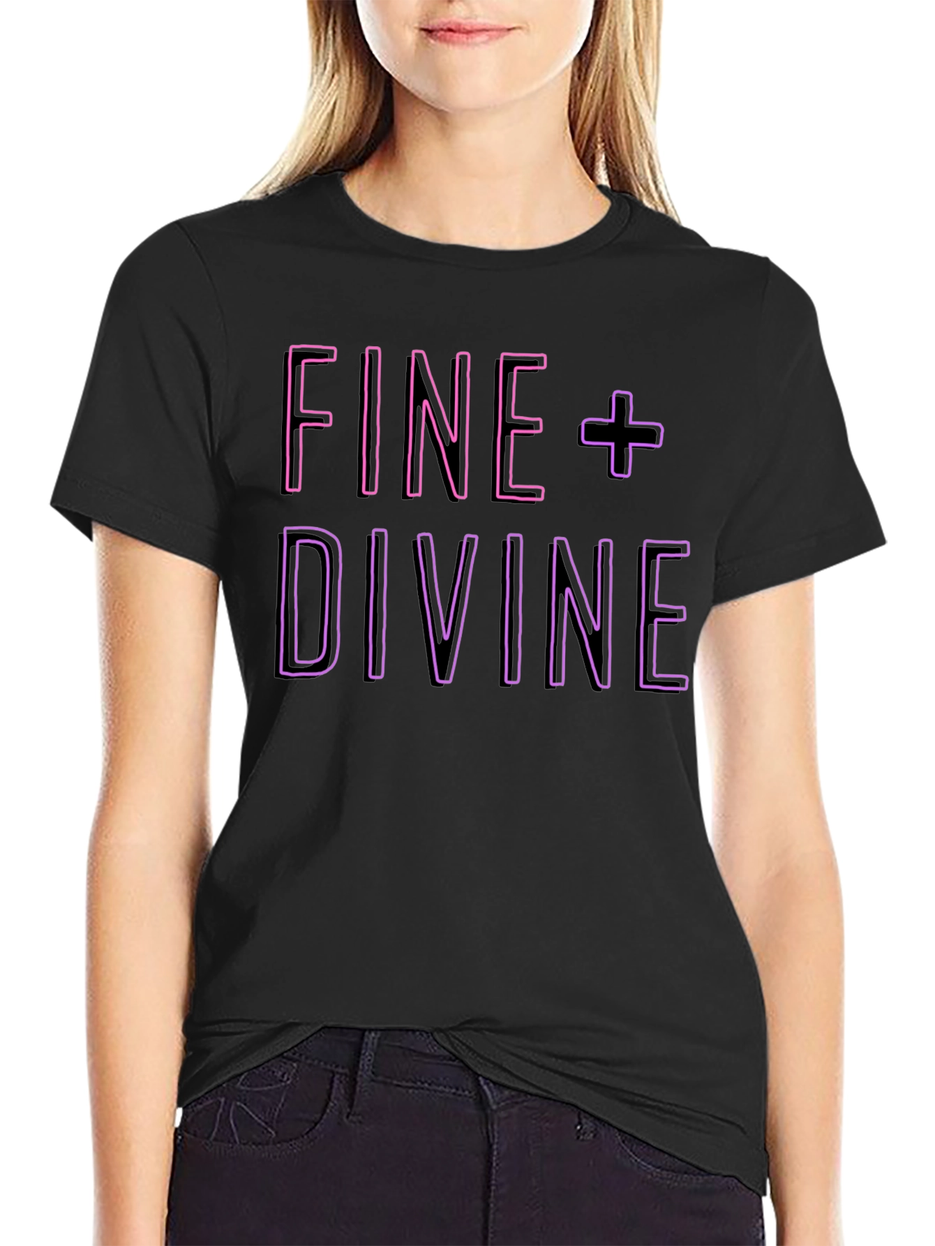 Black Fine + Divine Graphic Tee view 2