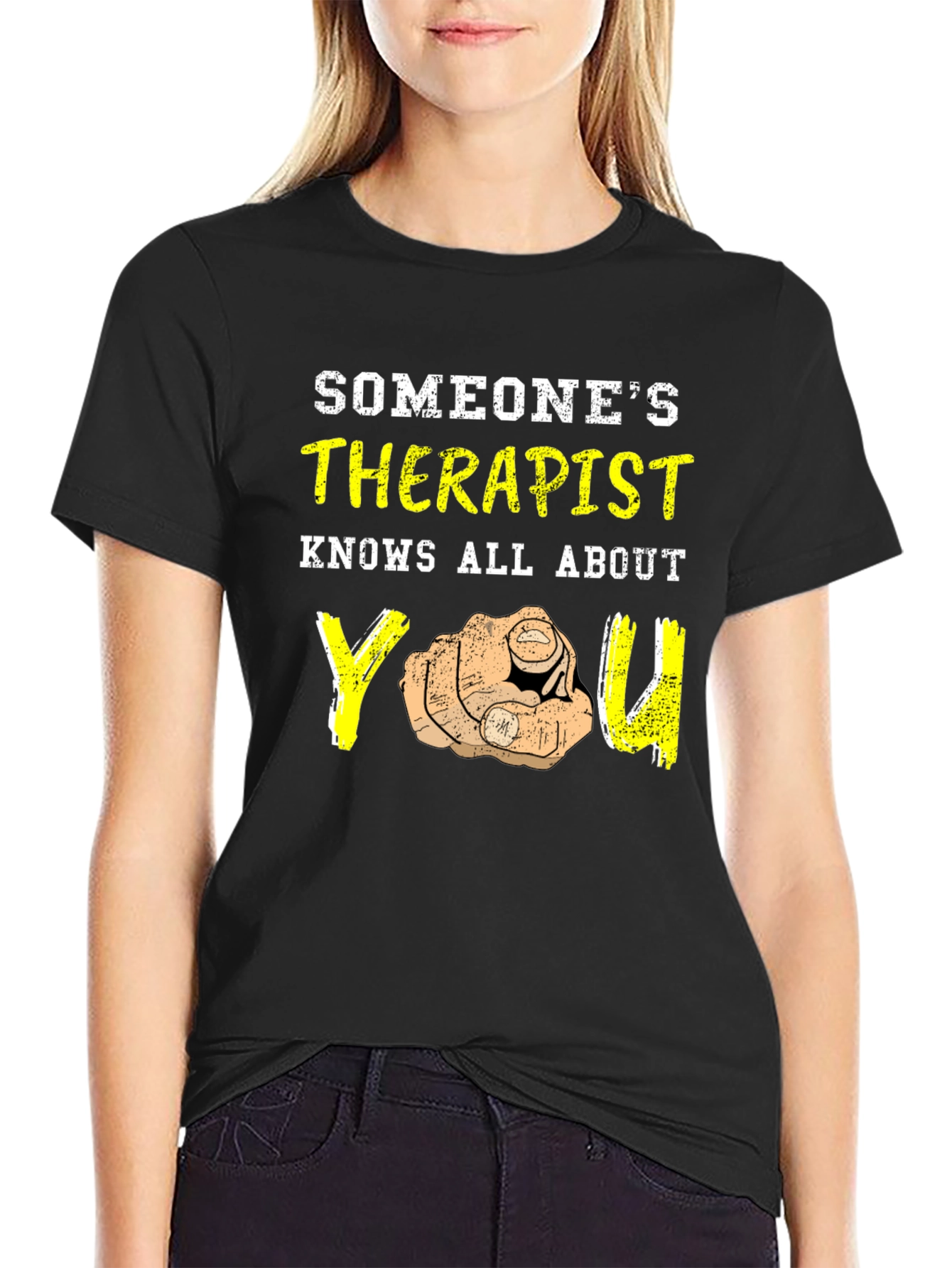 Black Someone's Therapist T-Shirt view 2