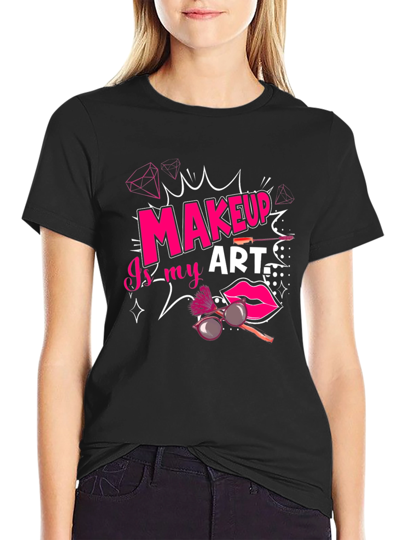 Black Makeup is My Art T-Shirt - Black view 2