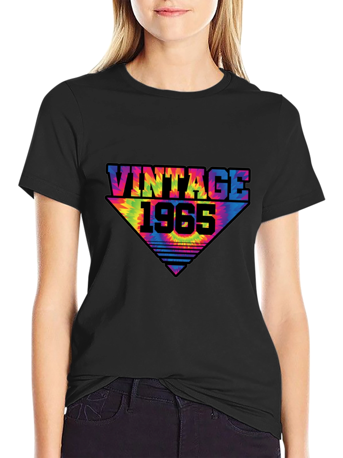 Black Vintage 1965 Tie Dye T-Shirt view 2