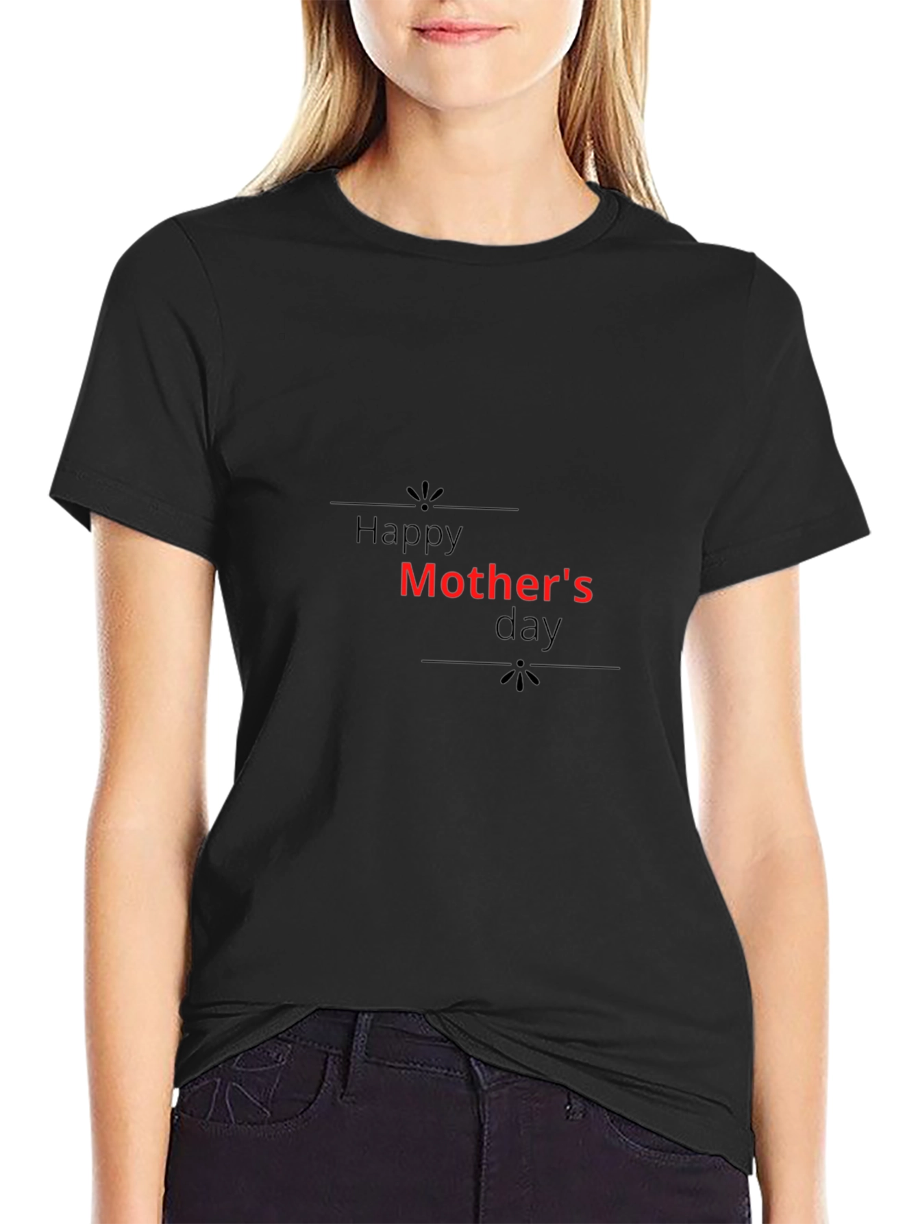 Black Happy Mother's Day Black T-Shirt view 2