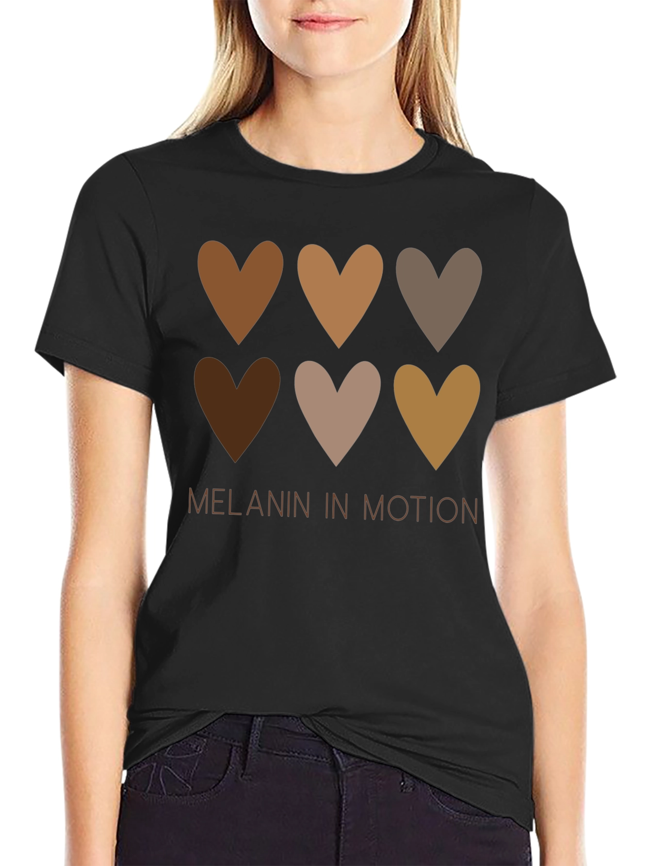 Black Melanin in Motion Graphic Tee - Black view 2