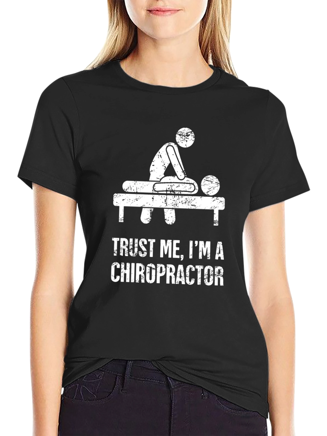 Black Chiropractor T-Shirt - Trust Me Funny Tee view 2