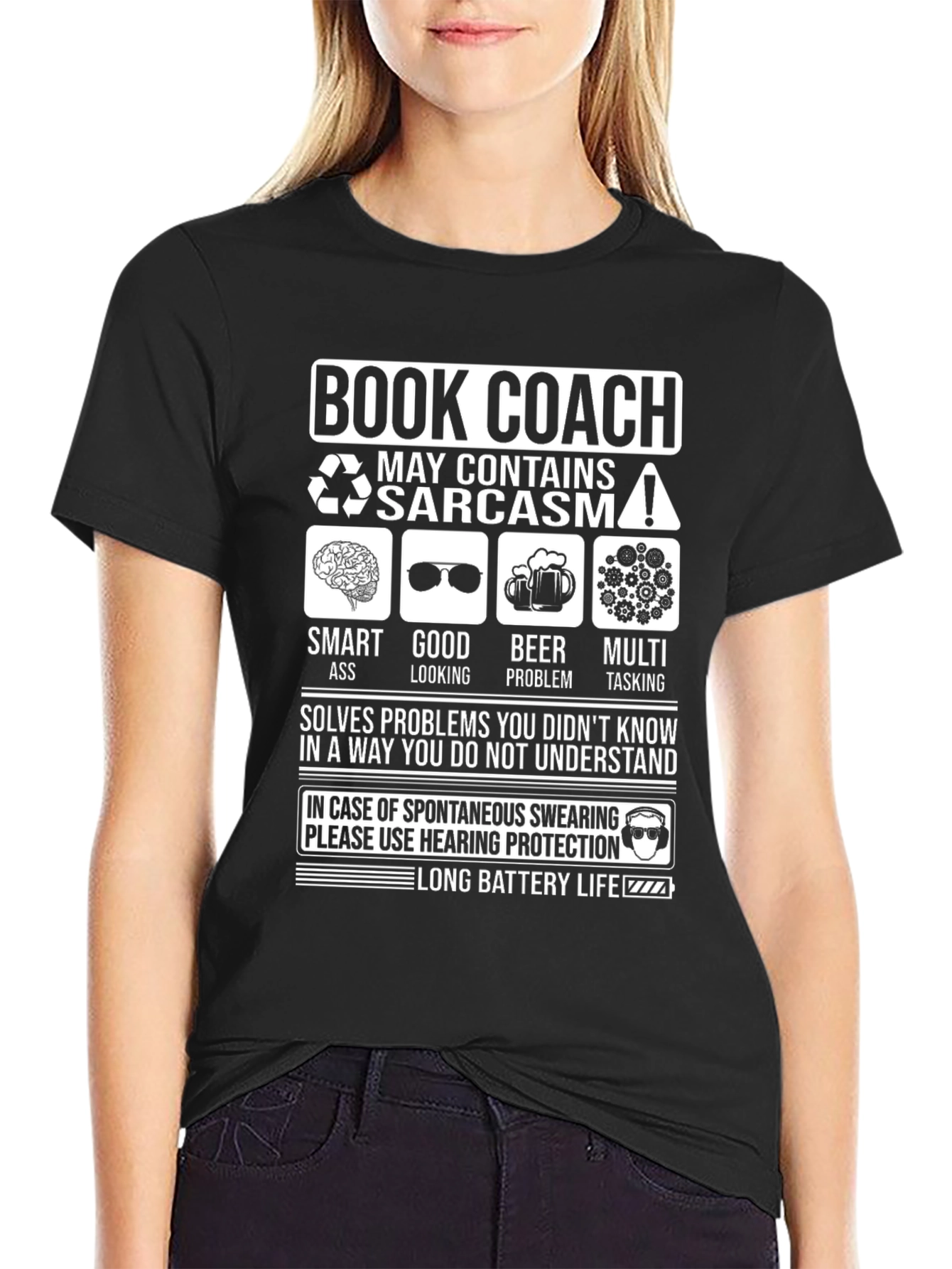 Black Book Coach Sarcastic Humor T-Shirt view 2