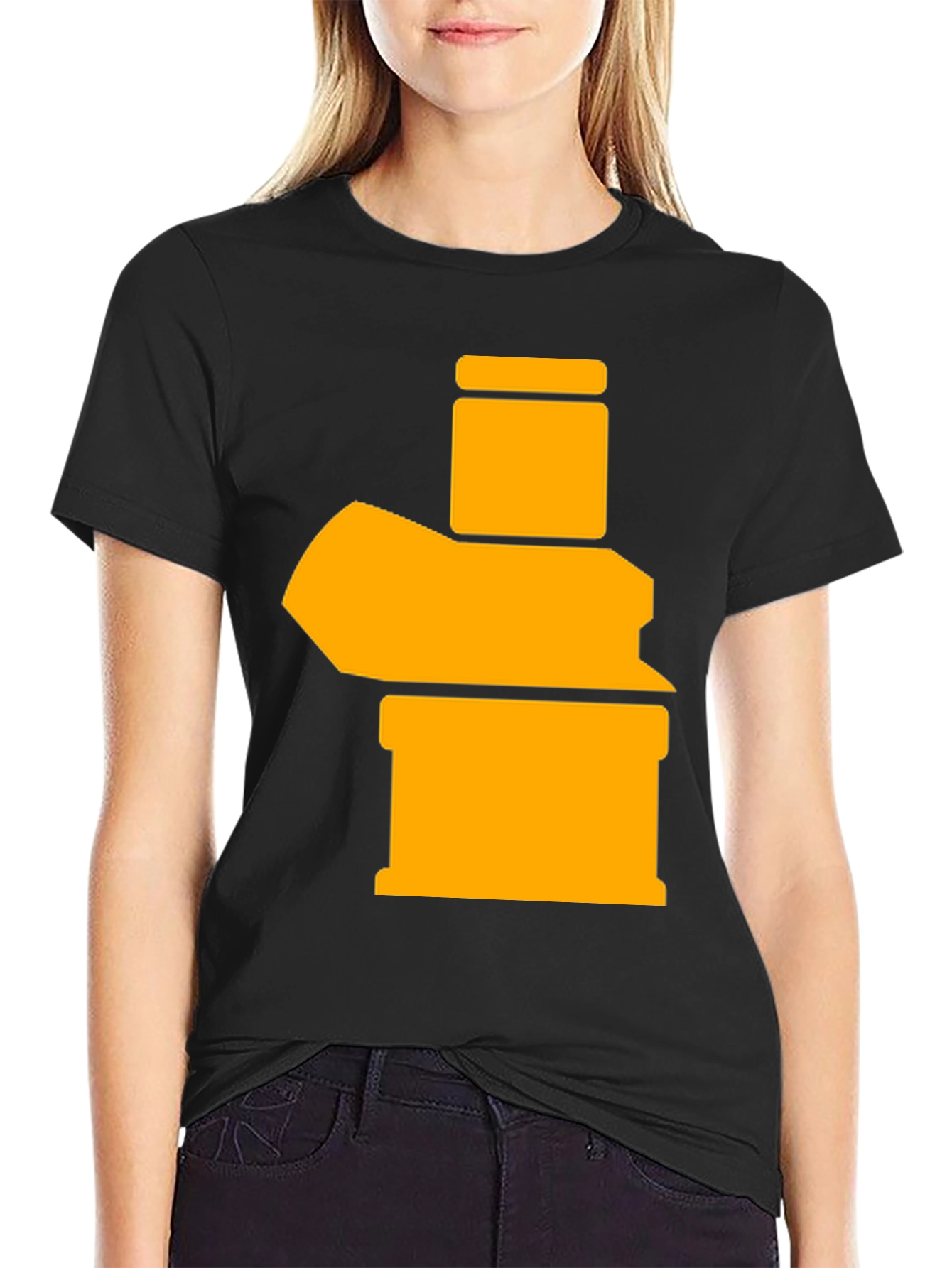 Black Abstract Graphic Tee - Black Cotton Blend view 2