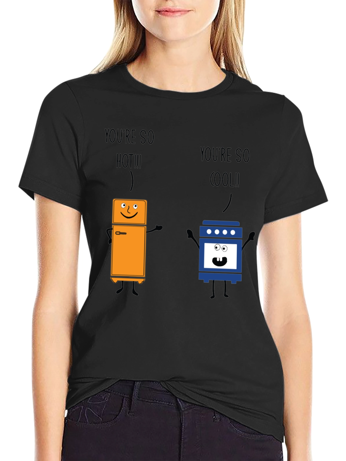 Black You're So Hot Cool Graphic T-Shirt view 2