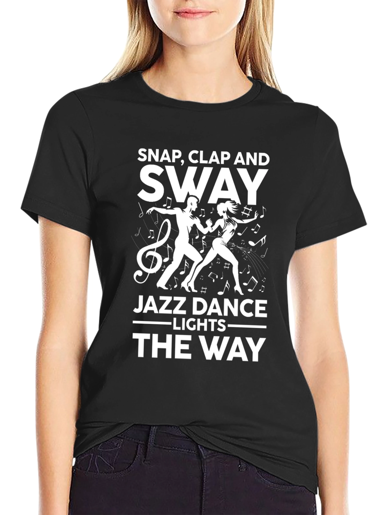 Black Snap Clap Sway Jazz Dance T-Shirt view 2