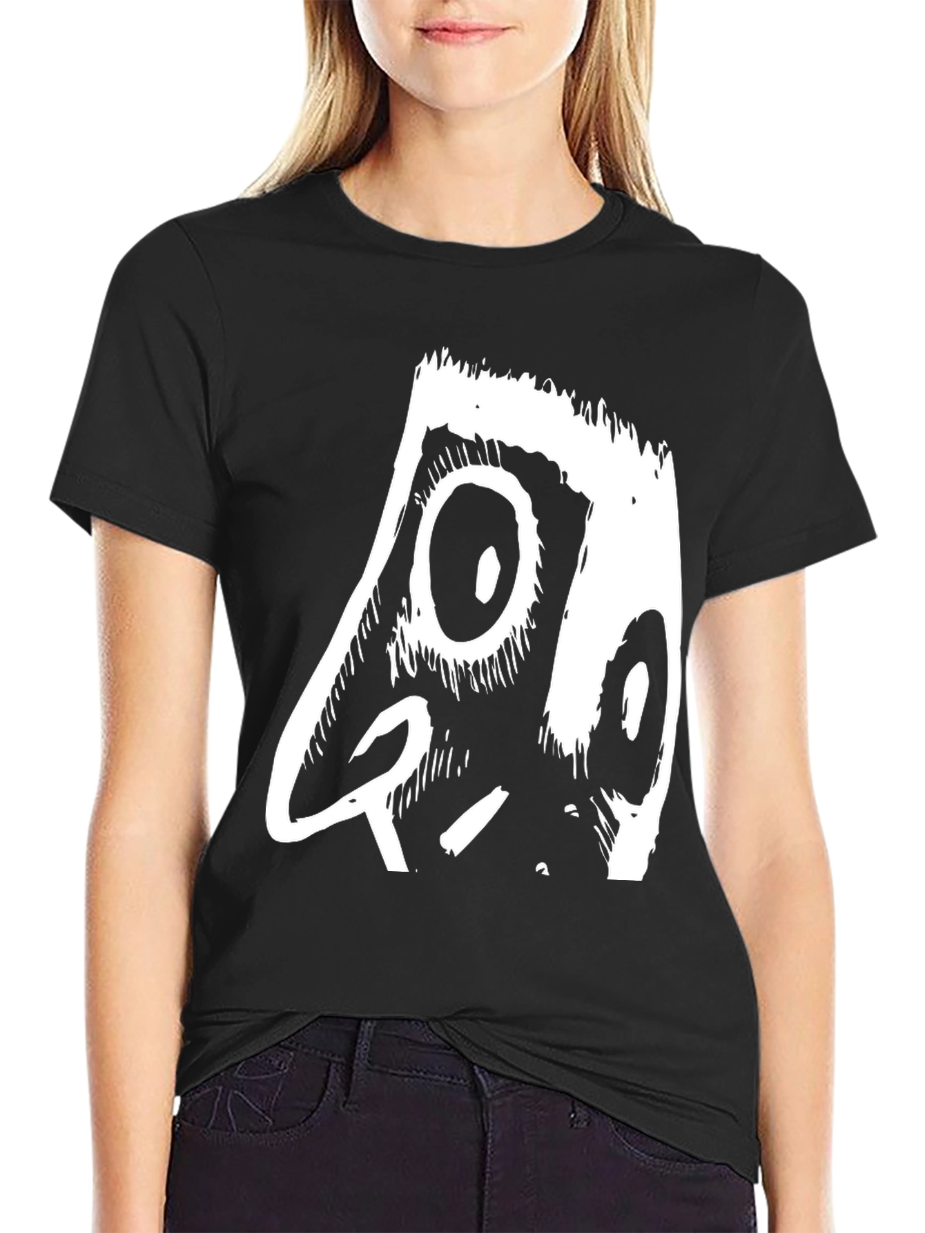 Black Abstract Graphic Print Black T-Shirt view 2